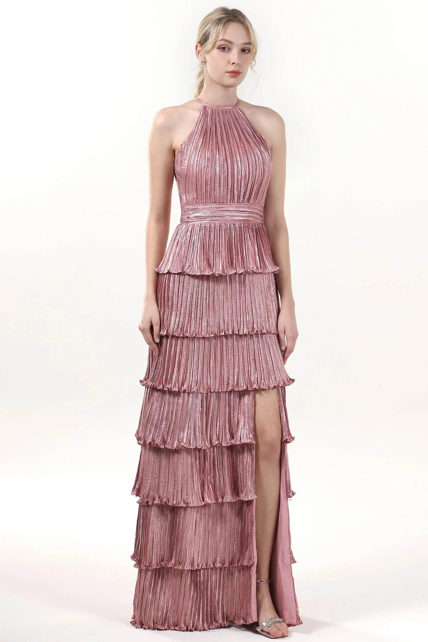 A-line Maxi Metallic Formal Dress CS0652 - COCOMELODY