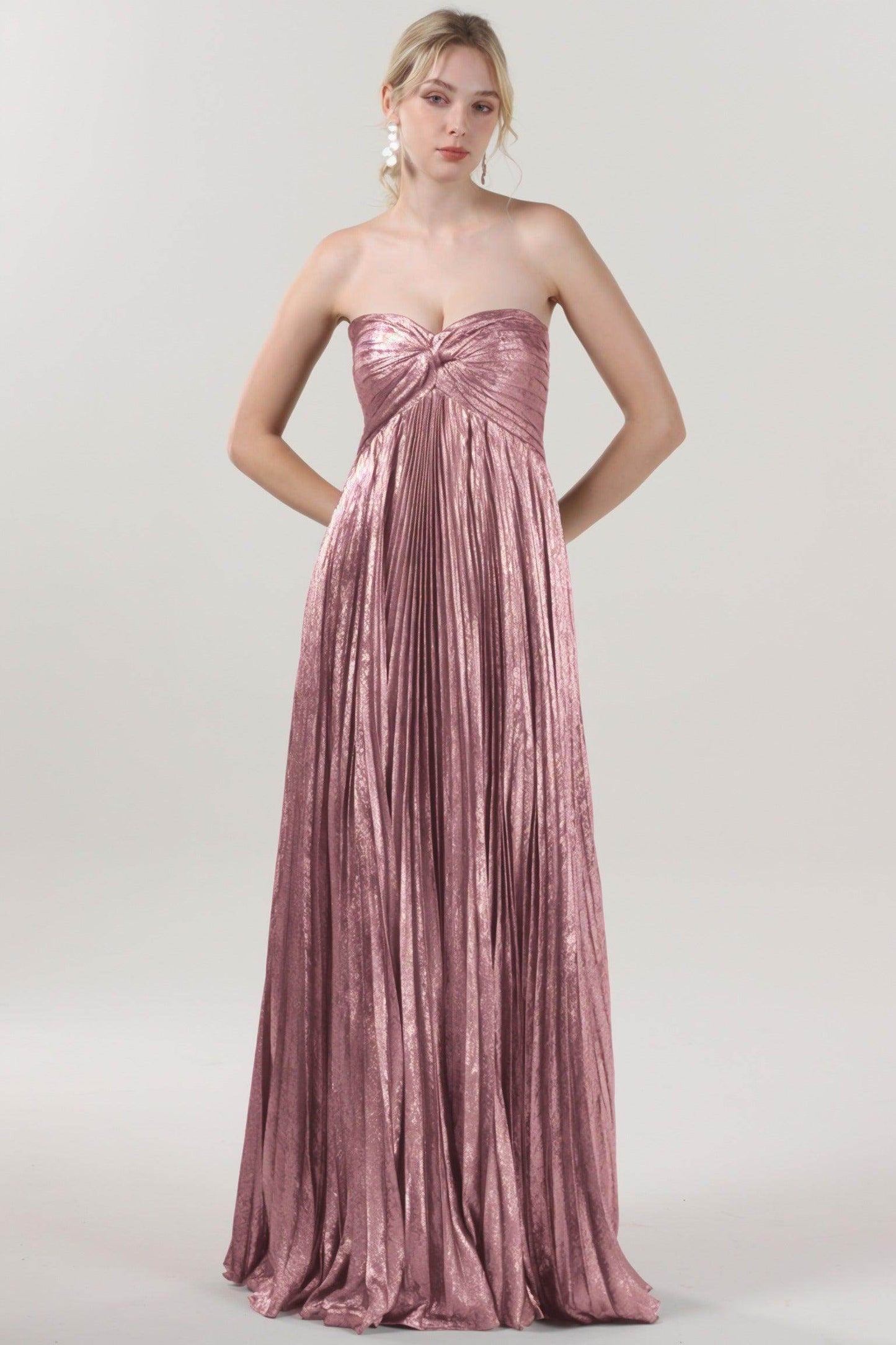 A-Line Maxi Metallic Formal Dress CS0654 - COCOMELODY