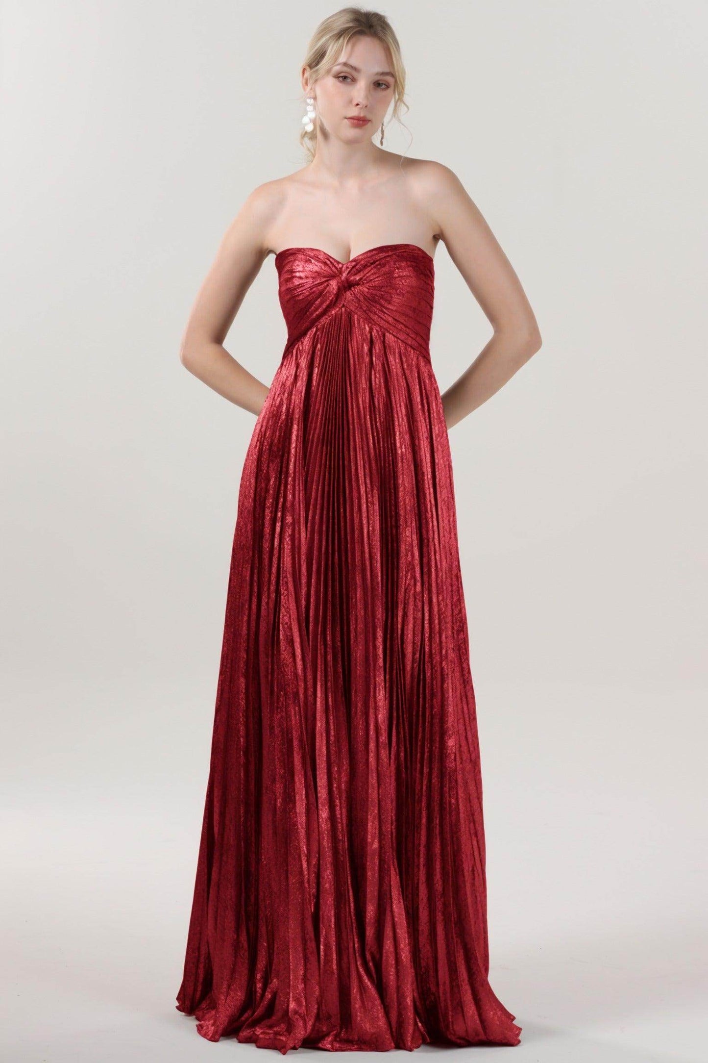 A-Line Maxi Metallic Formal Dress CS0654 - COCOMELODY