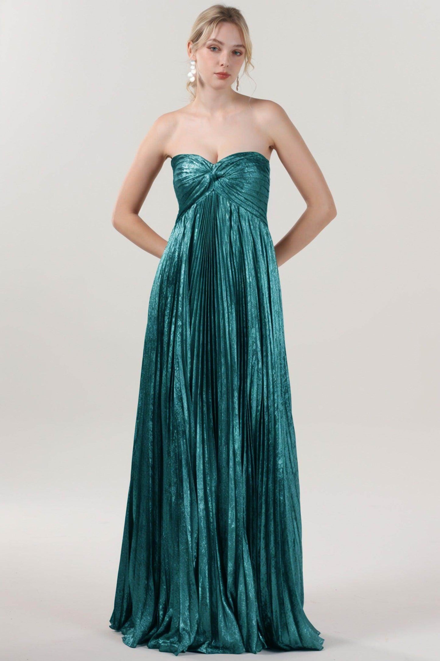 A-Line Maxi Metallic Formal Dress CS0654 - COCOMELODY