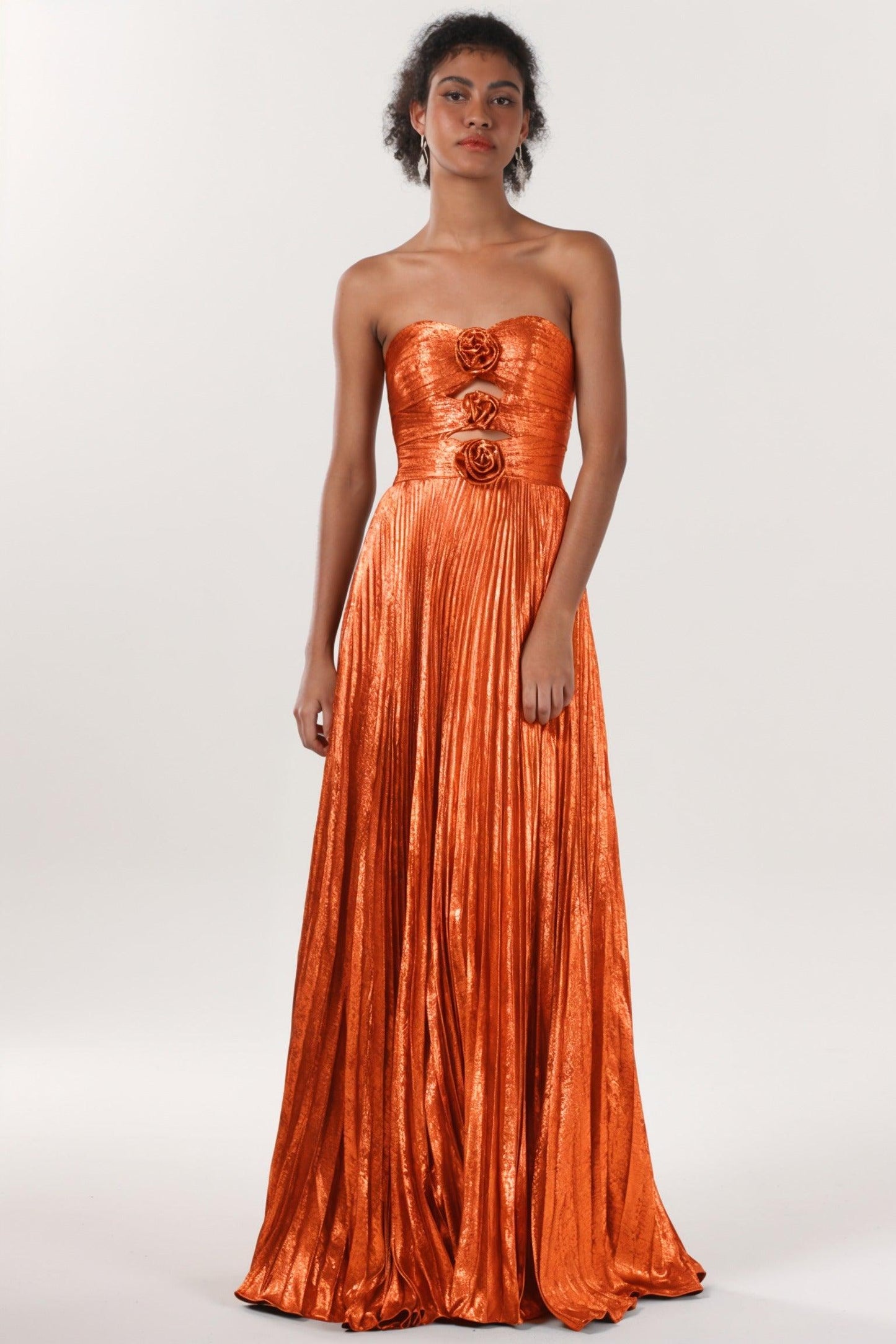 A-Line Maxi Metallic Formal Dress CS0656