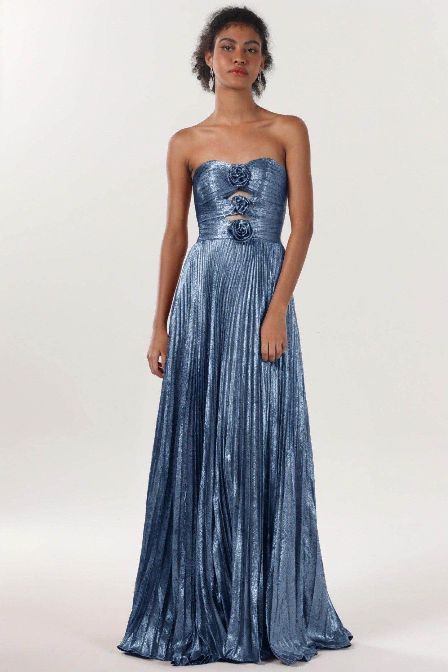 A-Line Maxi Metallic Formal Dress CS0656 - COCOMELODY