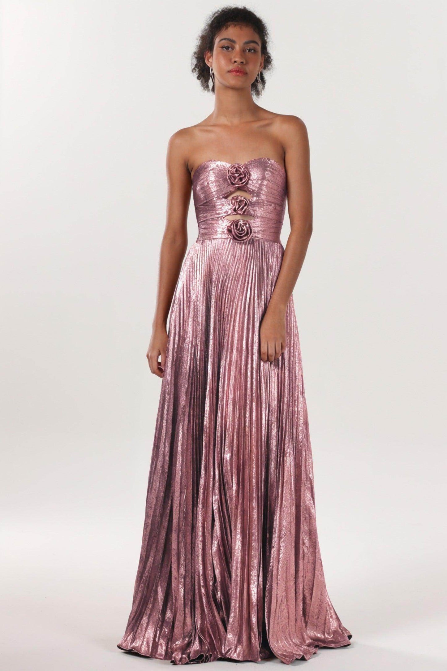A-Line Maxi Metallic Formal Dress CS0656 - COCOMELODY