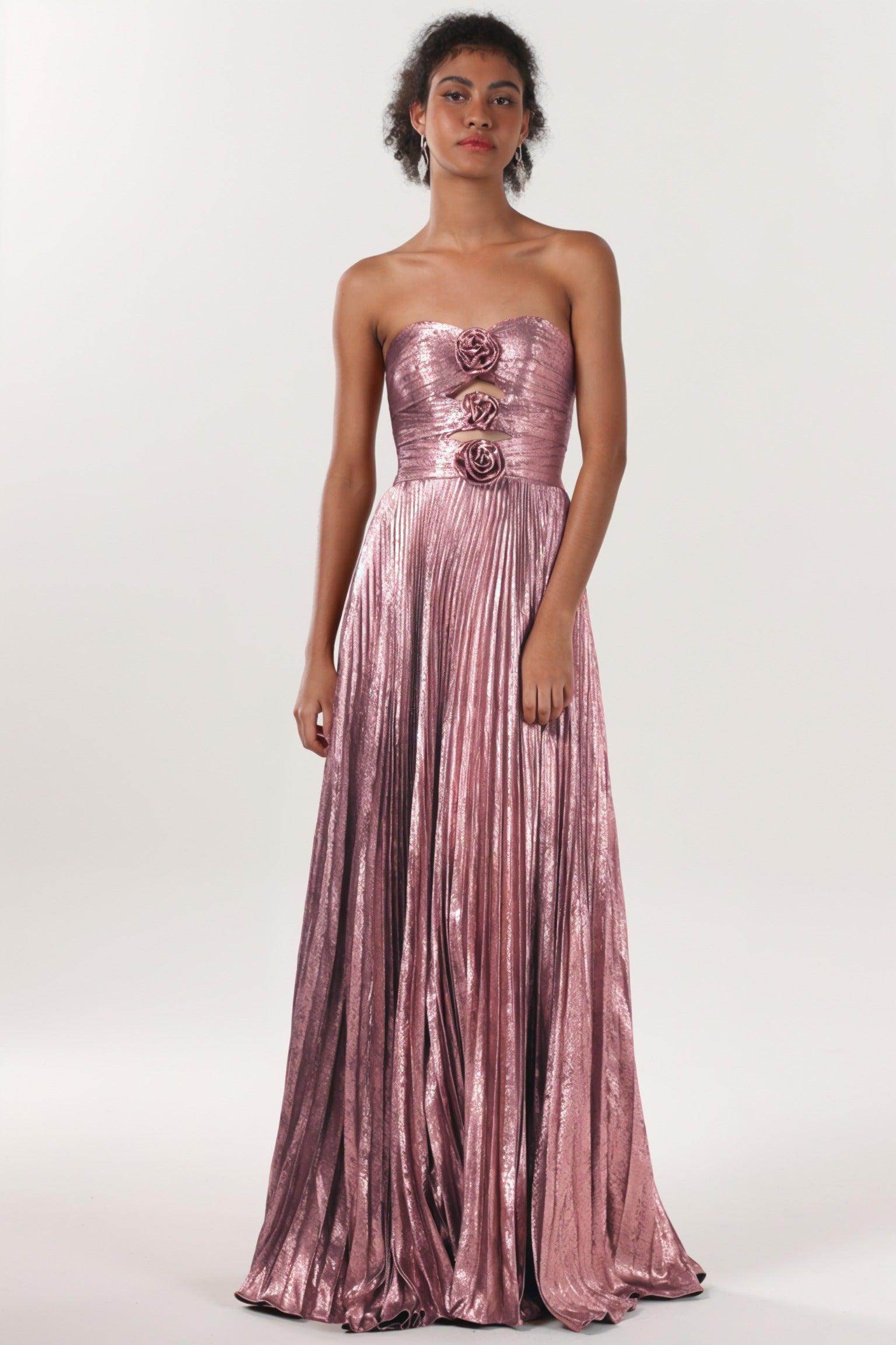 A-Line Maxi Metallic Formal Dress CS0656 - COCOMELODY