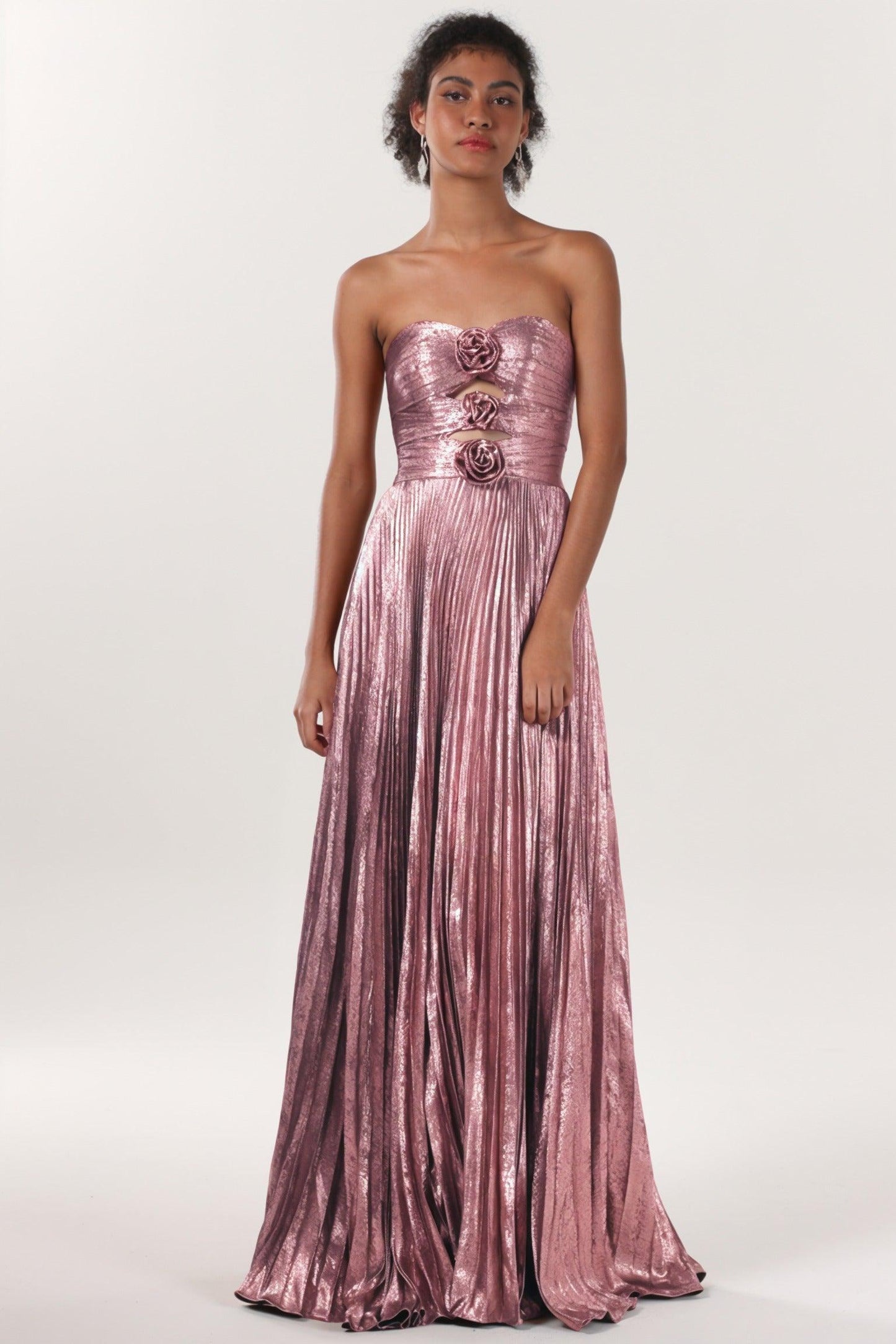 A-Line Maxi Metallic Formal Dress CS0656