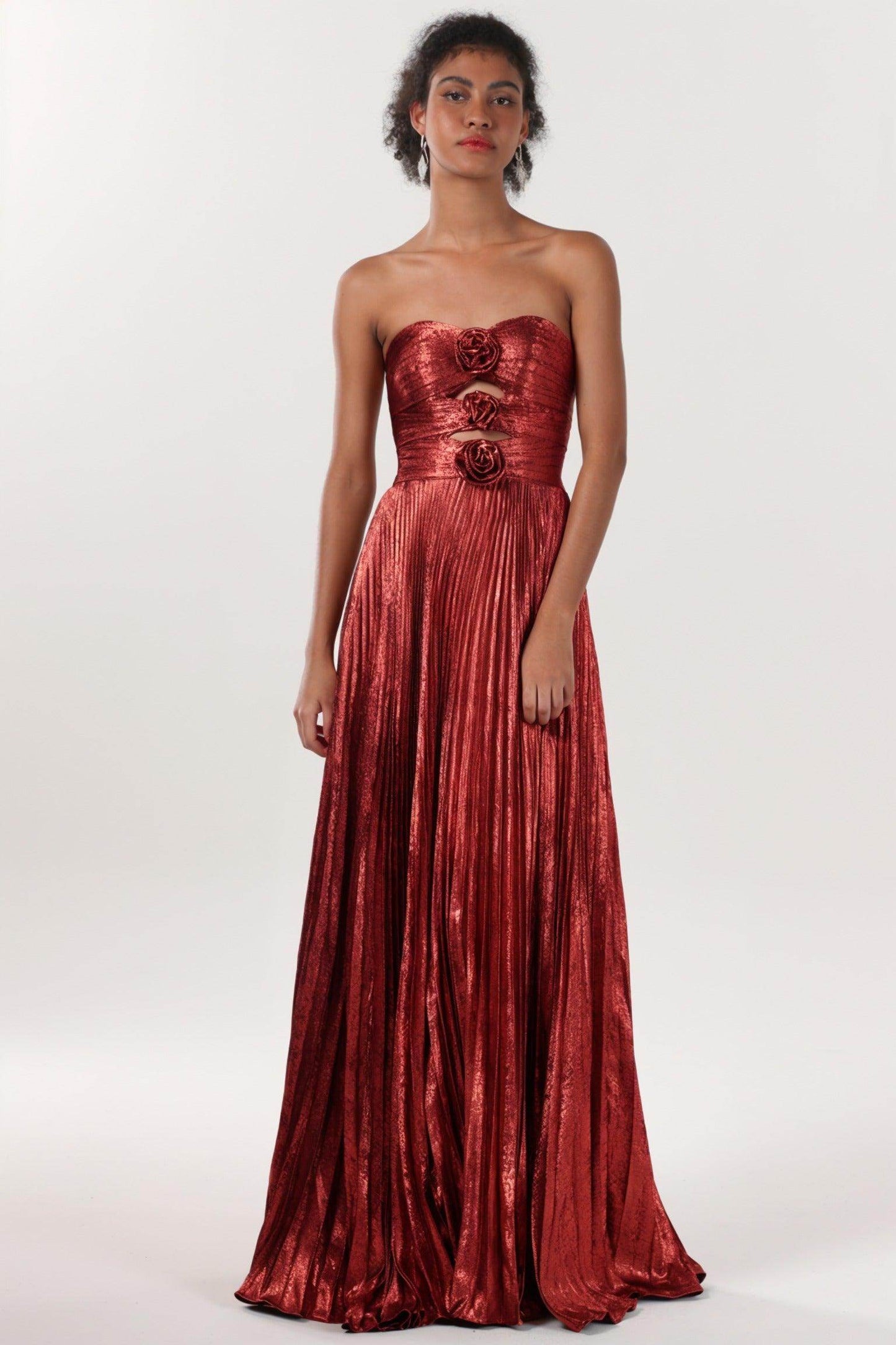 A-Line Maxi Metallic Formal Dress CS0656 - COCOMELODY
