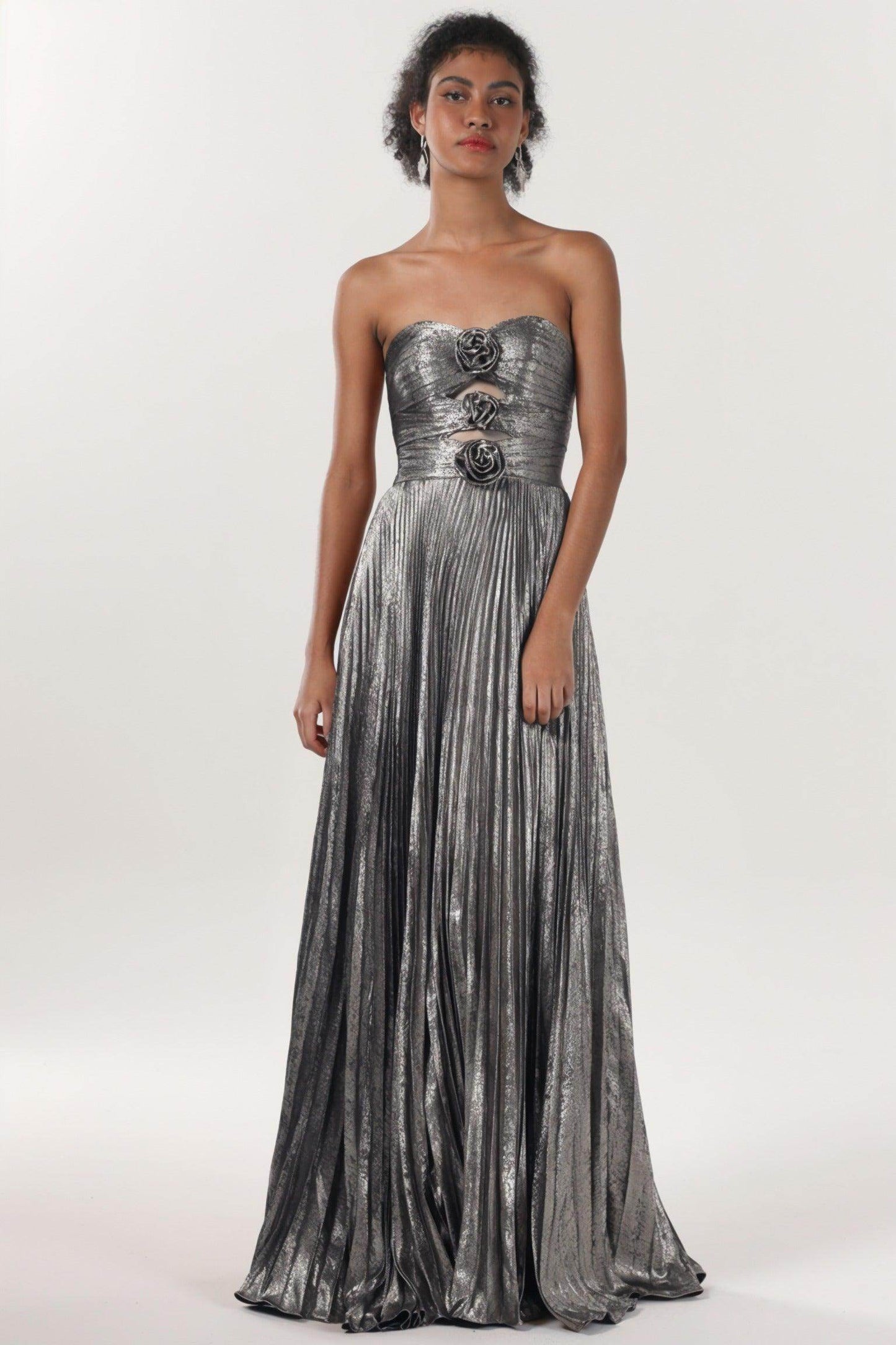 A-Line Maxi Metallic Formal Dress CS0656 - COCOMELODY