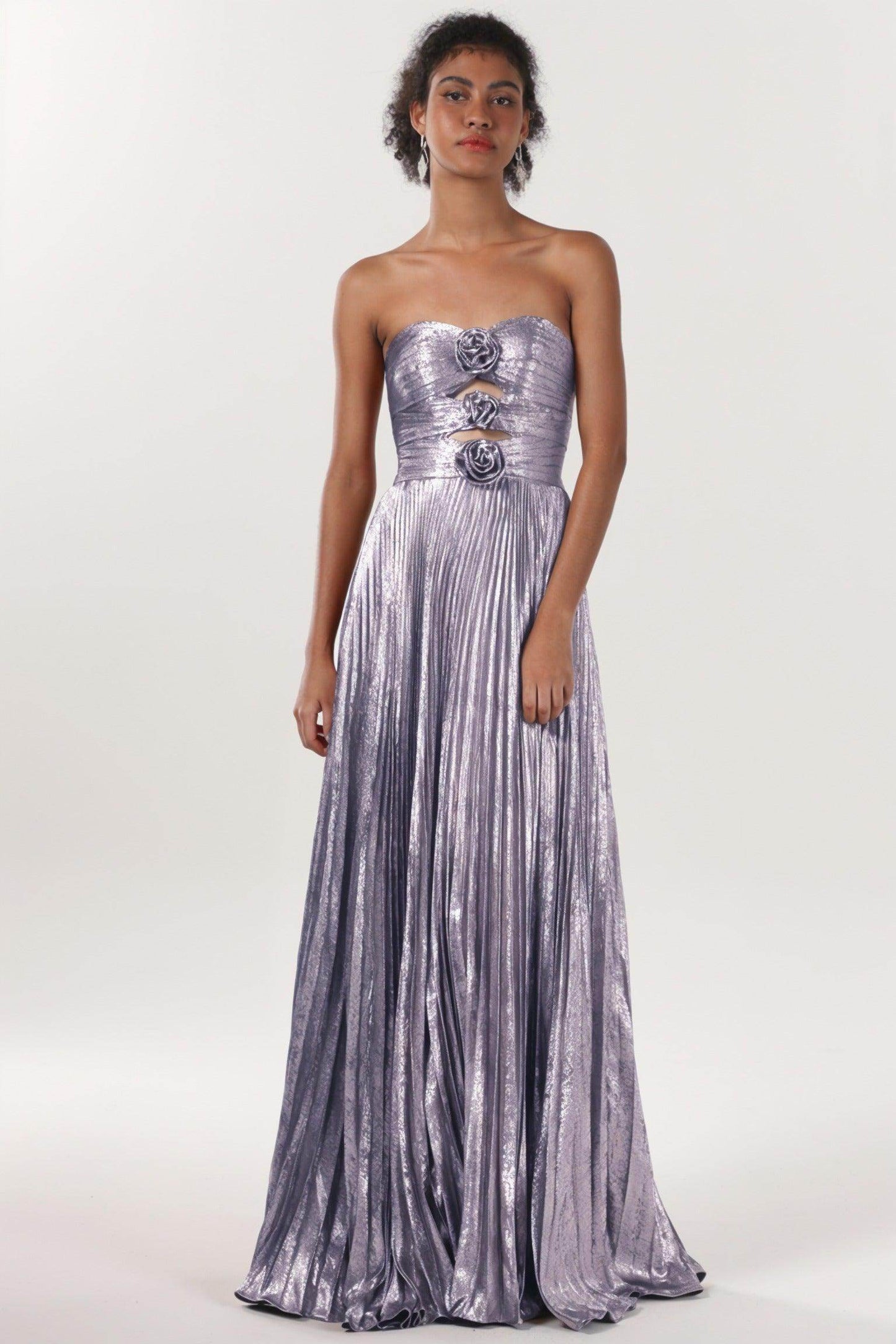 A-Line Maxi Metallic Formal Dress CS0656 - COCOMELODY