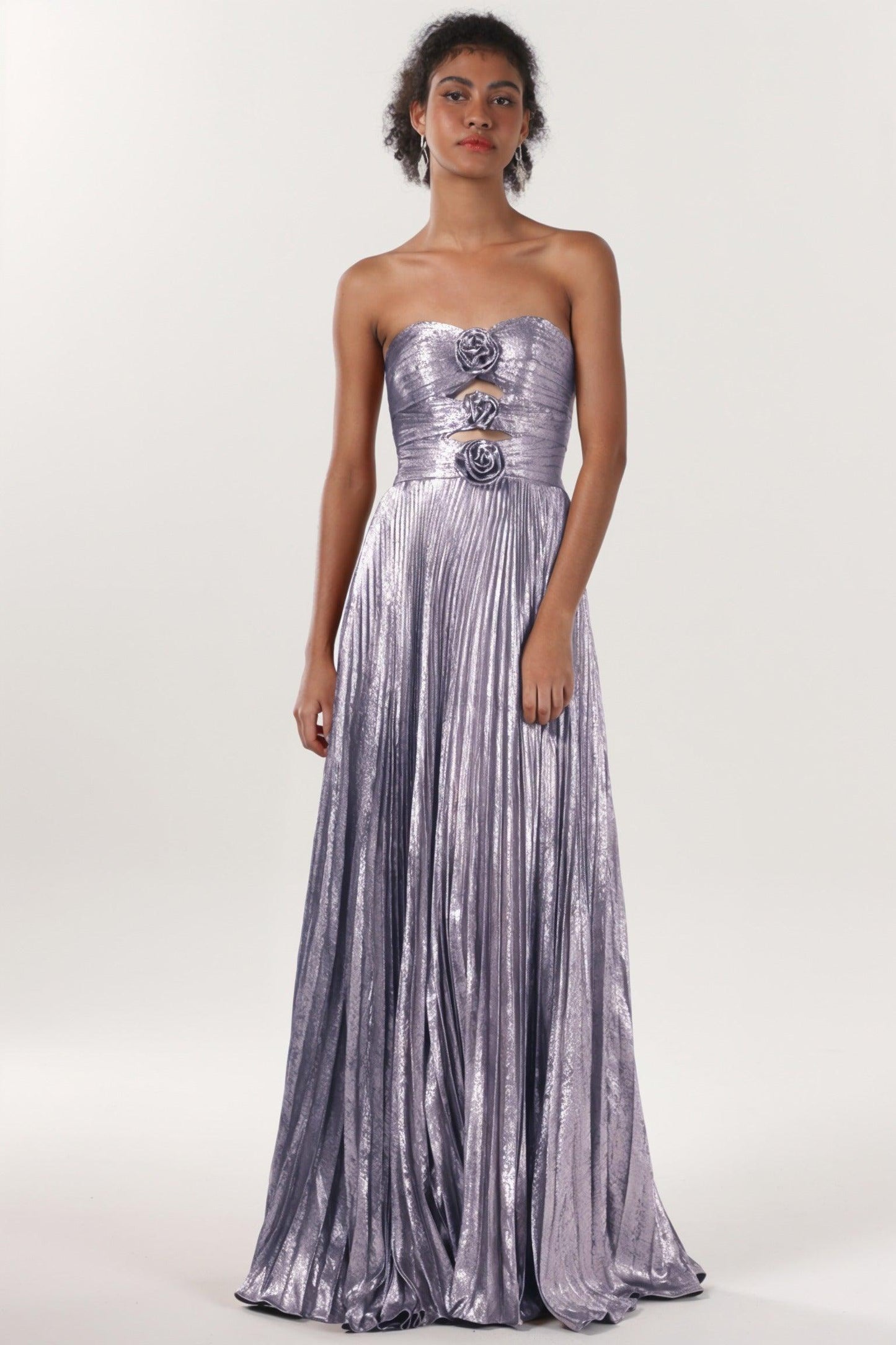 A-Line Maxi Metallic Formal Dress CS0656