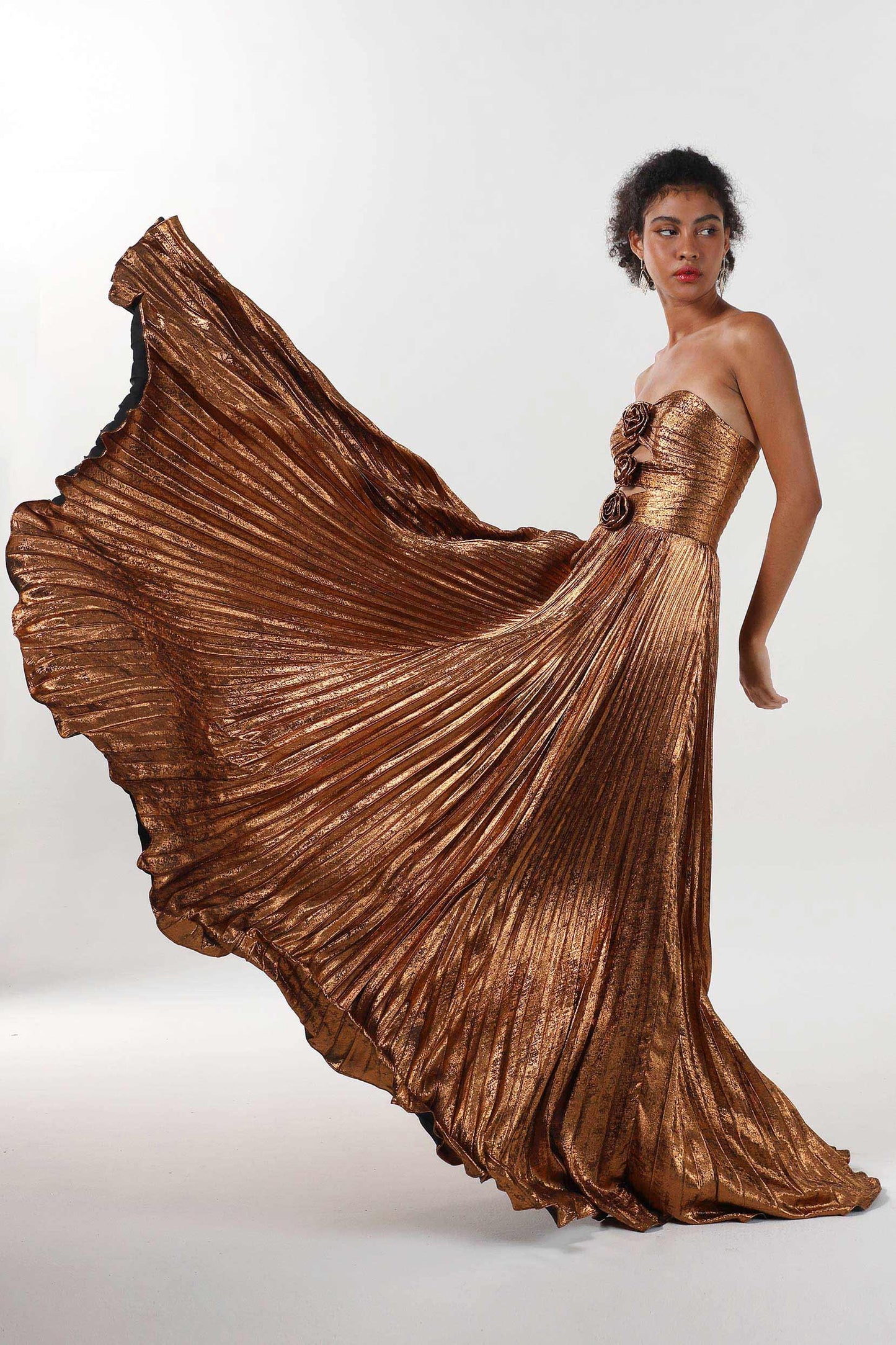 A-Line Maxi Metallic Formal Dress CS0656