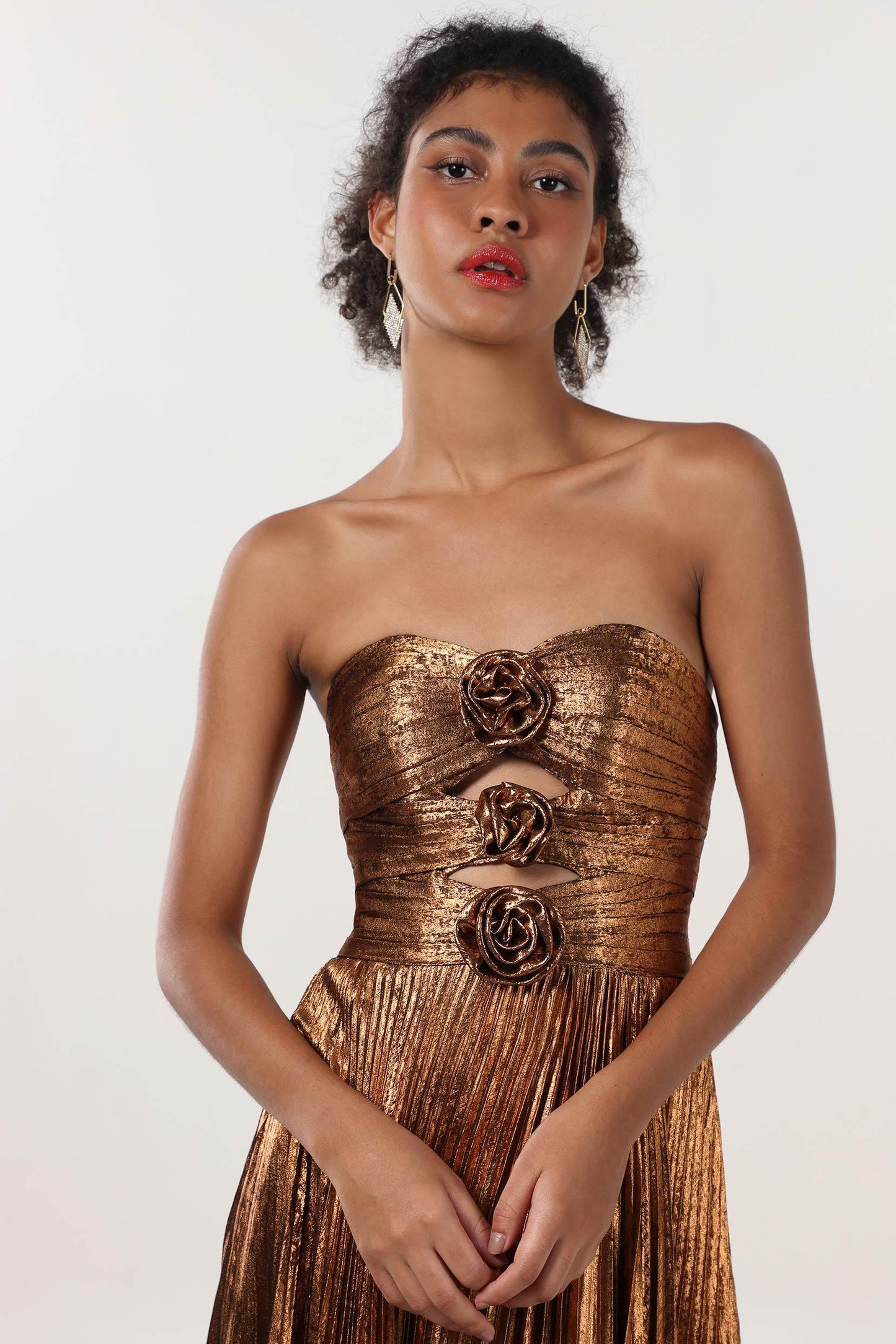A-Line Maxi Metallic Formal Dress CS0656
