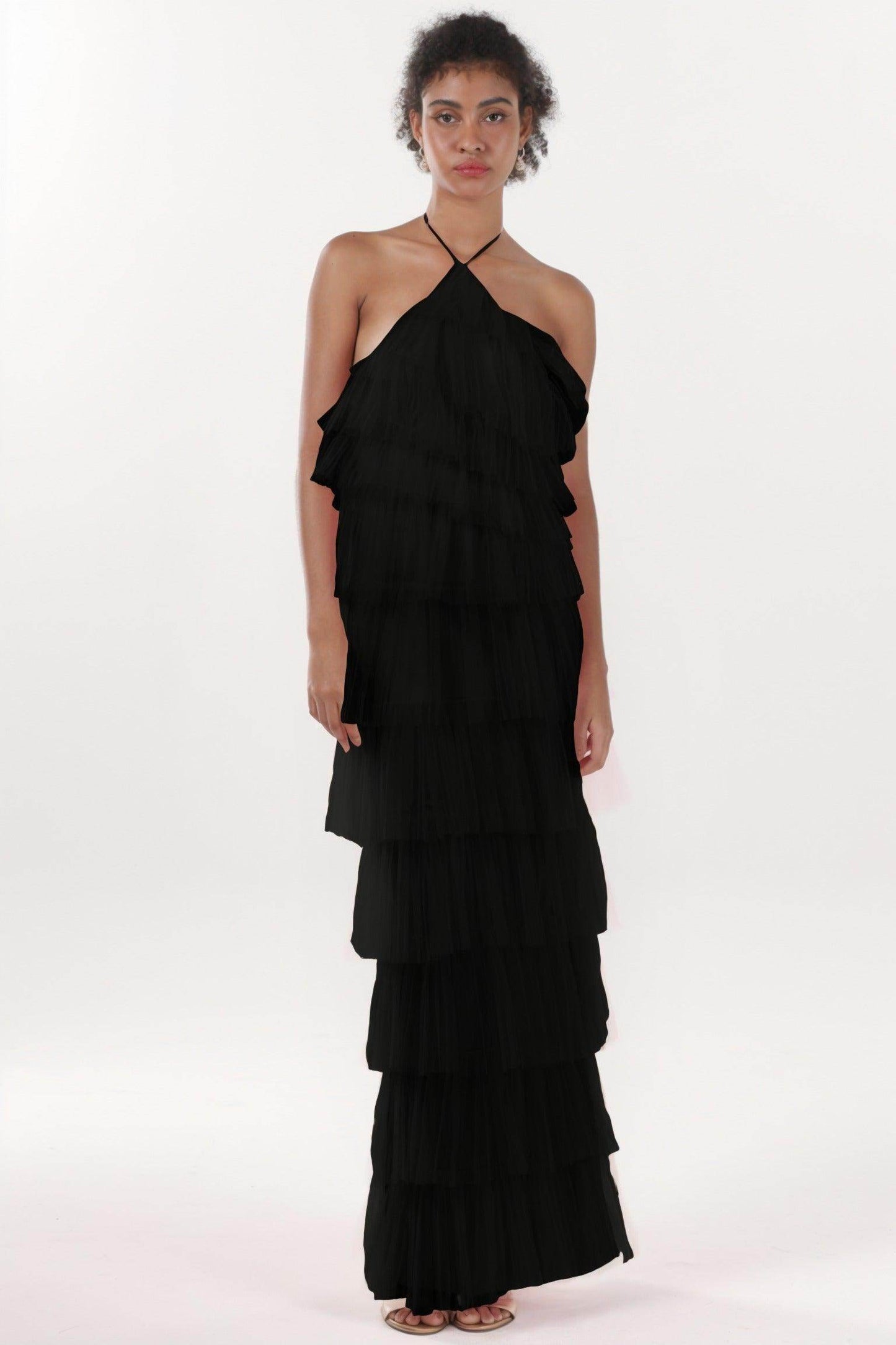 Sheath-Column Maxi Tulle Formal Dress CS0659 - COCOMELODY