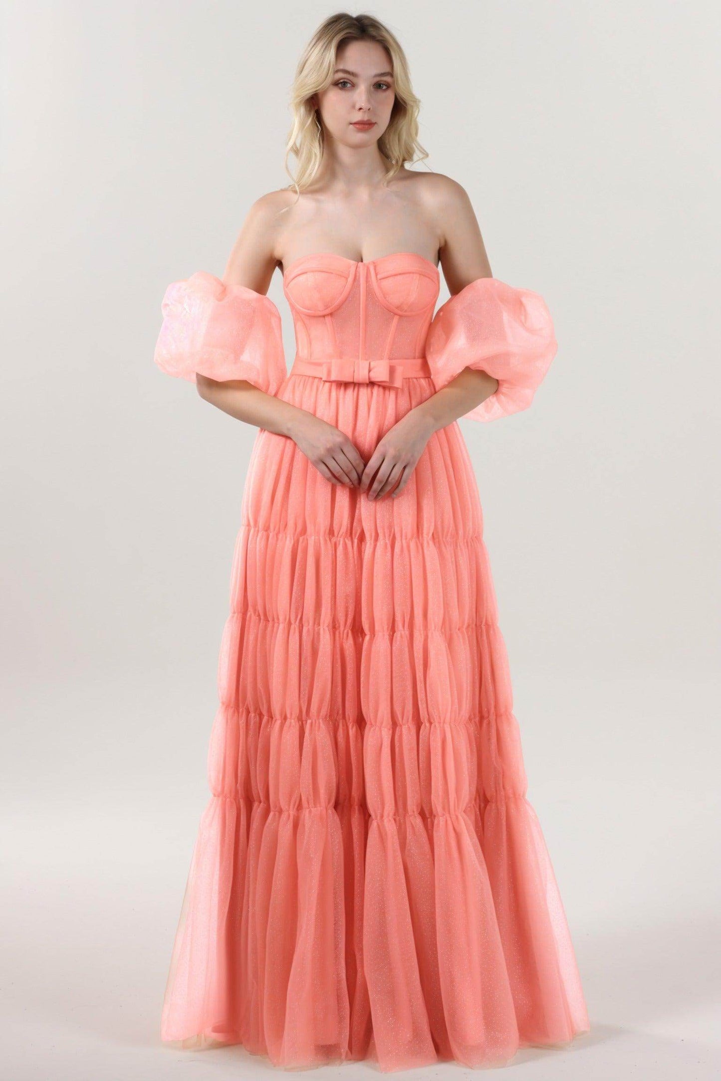 A-Line Maxi Tulle Formal Dress CS0661 - COCOMELODY