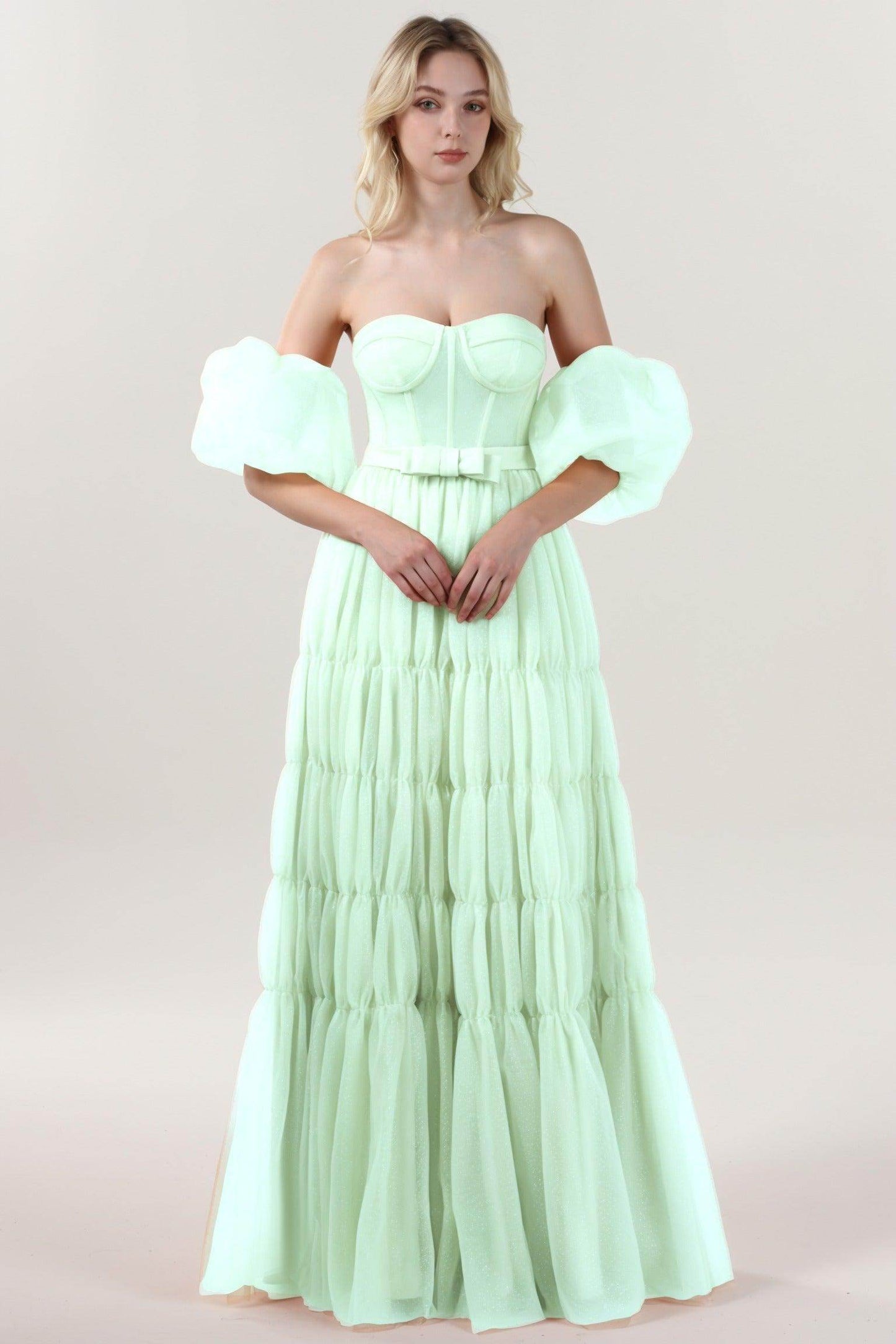 A-Line Maxi Tulle Formal Dress CS0661 - COCOMELODY