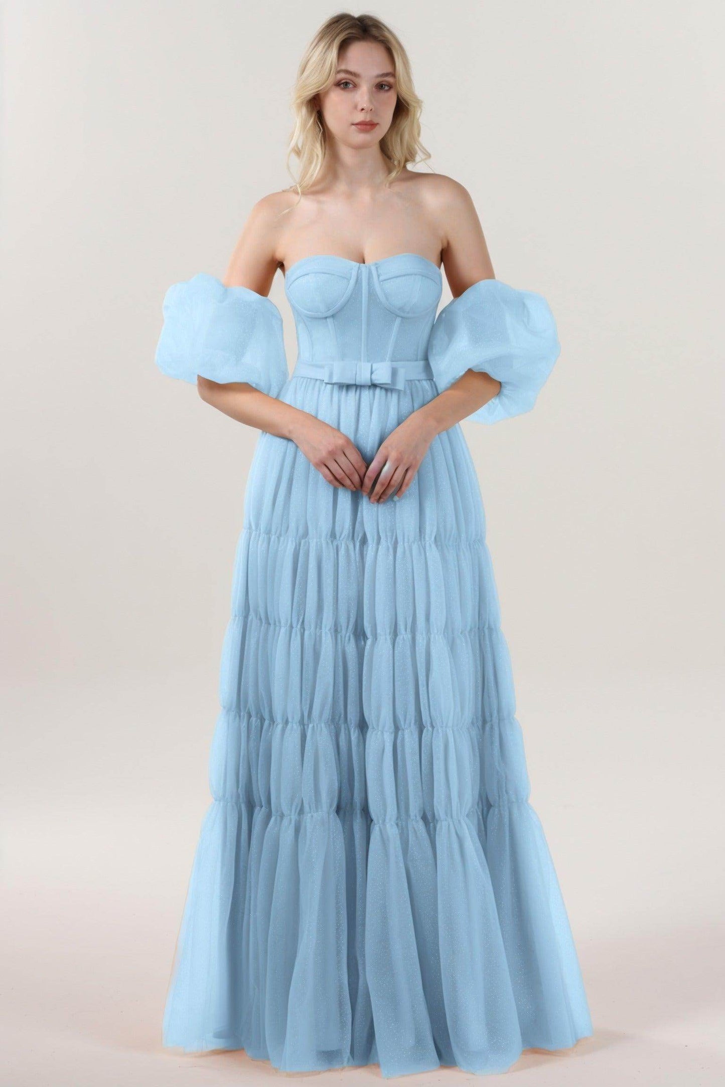 A-Line Maxi Tulle Formal Dress CS0661 - COCOMELODY