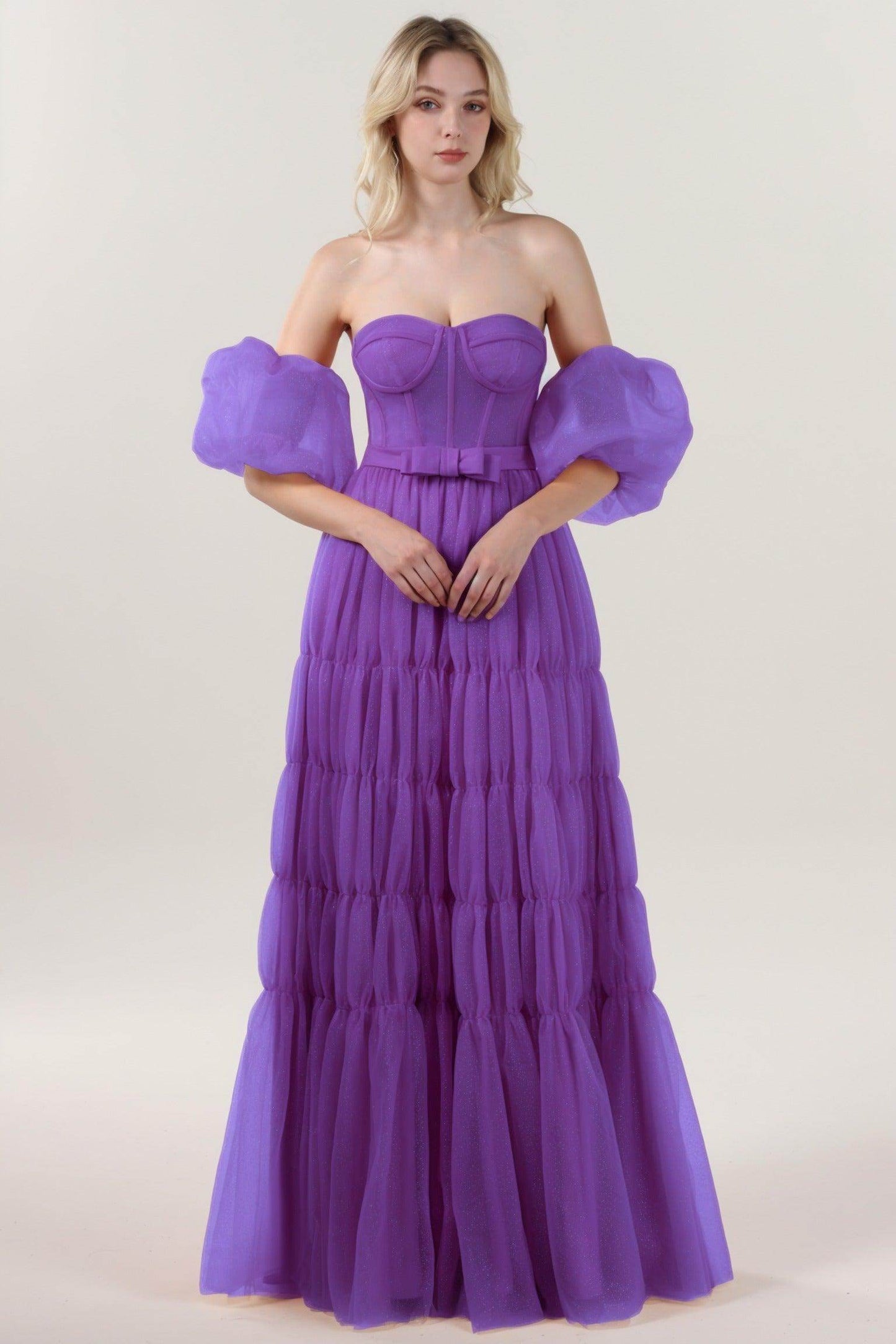 A-Line Maxi Tulle Formal Dress CS0661 - COCOMELODY