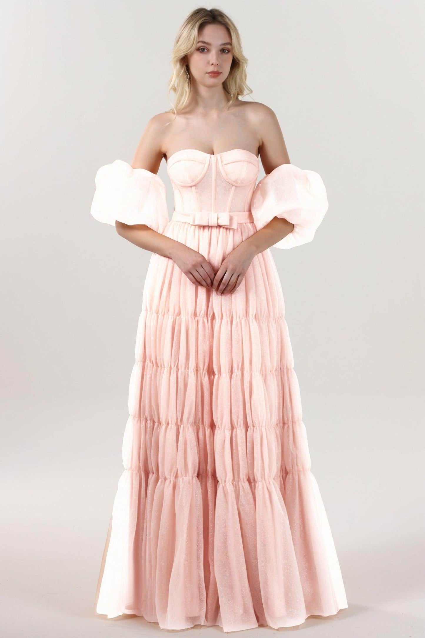 A-Line Maxi Tulle Formal Dress CS0661 - COCOMELODY