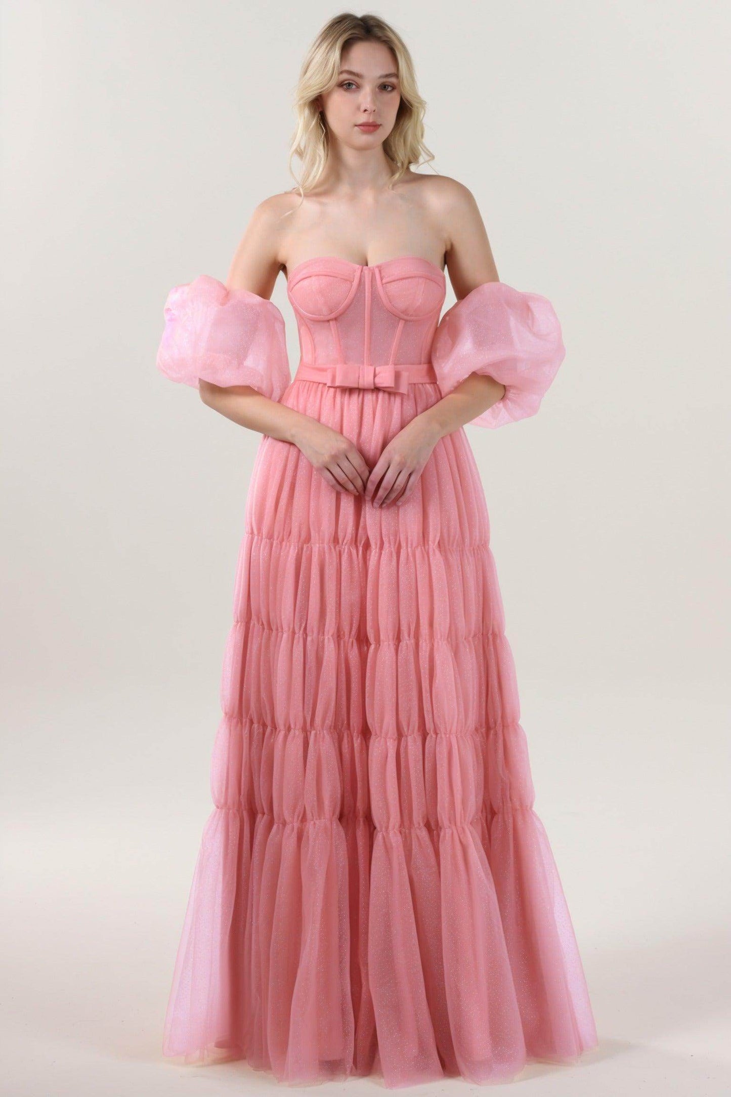 A-Line Maxi Tulle Formal Dress CS0661 - COCOMELODY