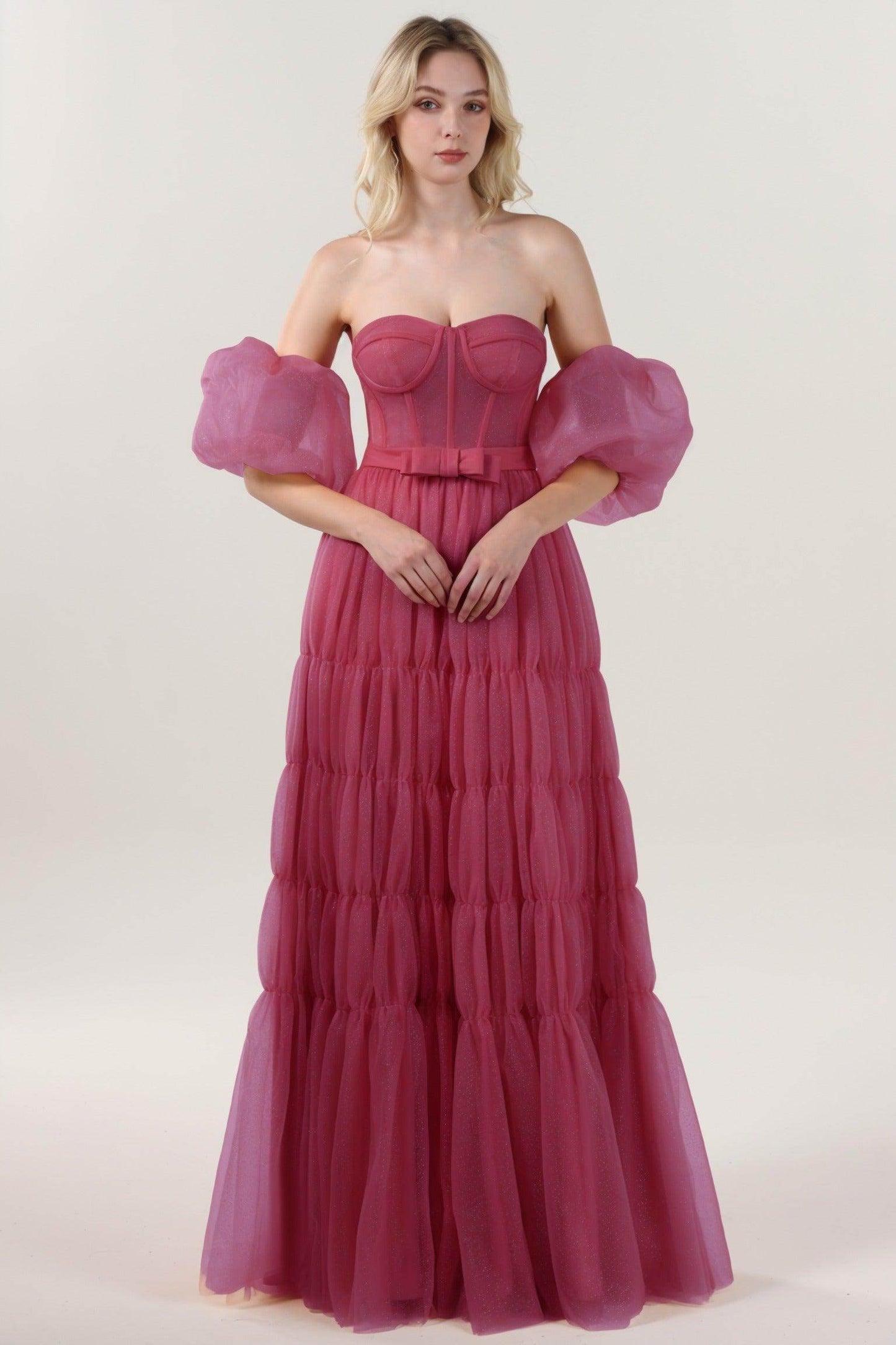 A-Line Maxi Tulle Formal Dress CS0661 - COCOMELODY