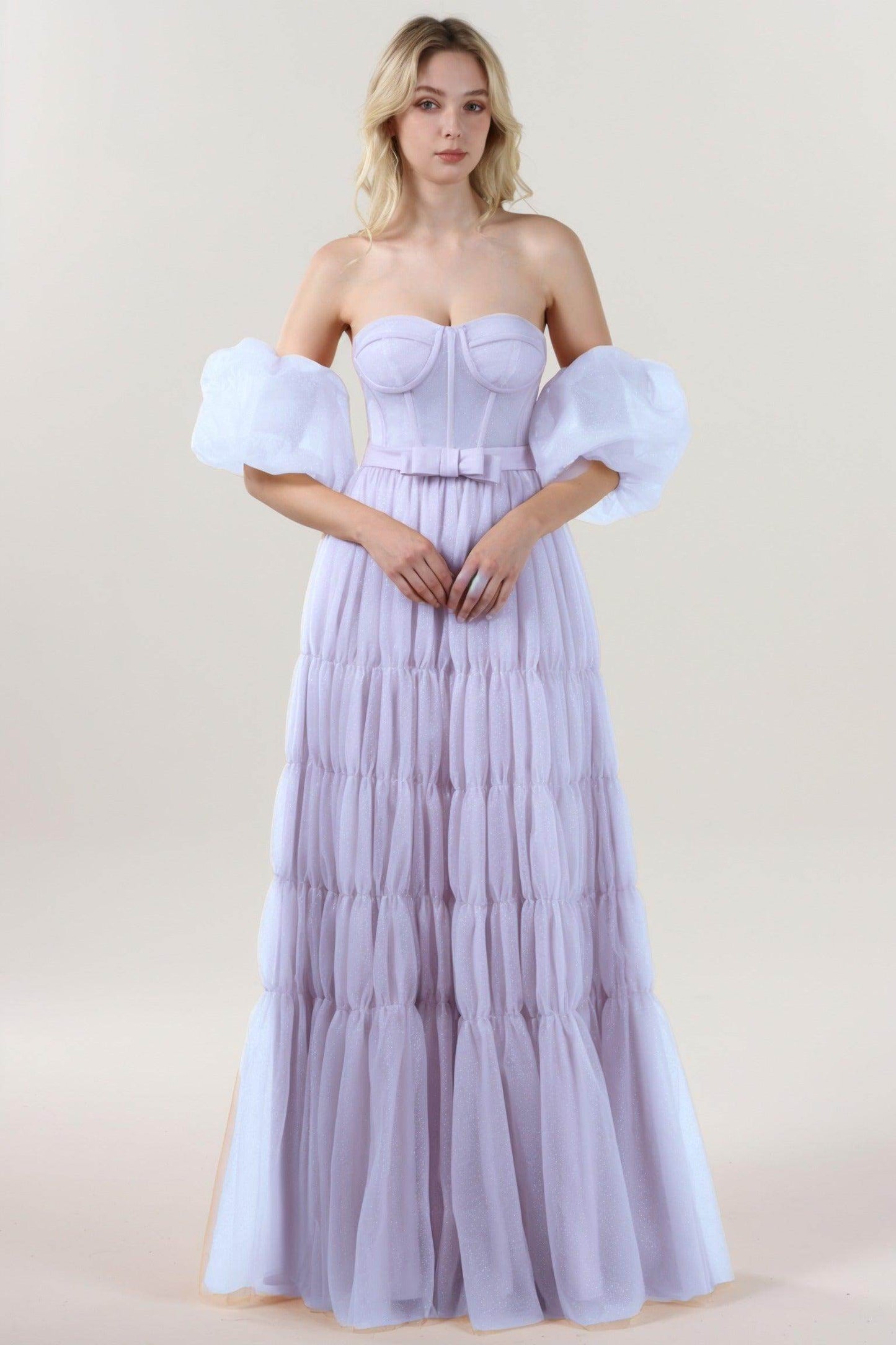 A-Line Maxi Tulle Formal Dress CS0661 - COCOMELODY