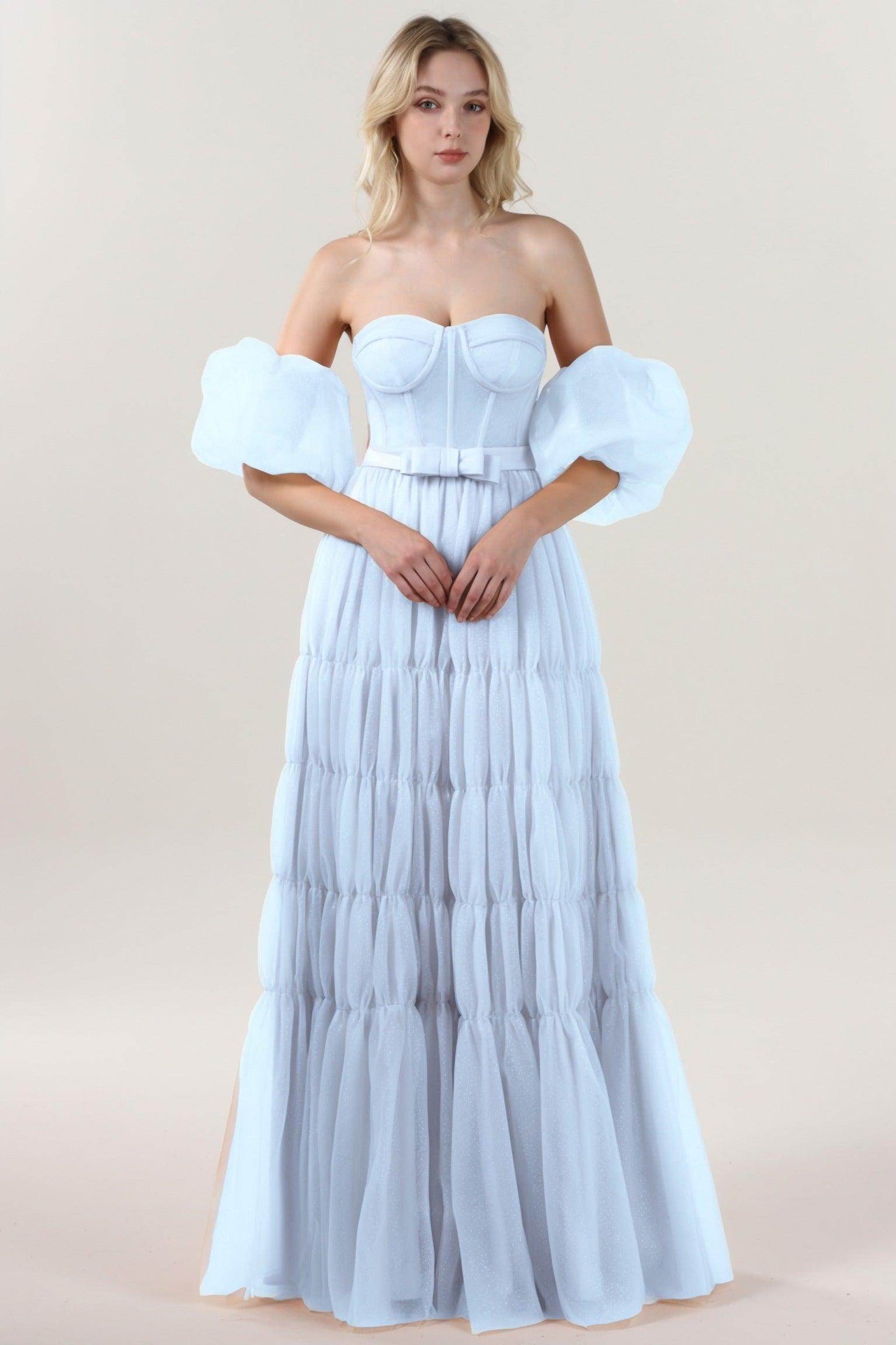 A-Line Maxi Tulle Formal Dress CS0661 - COCOMELODY
