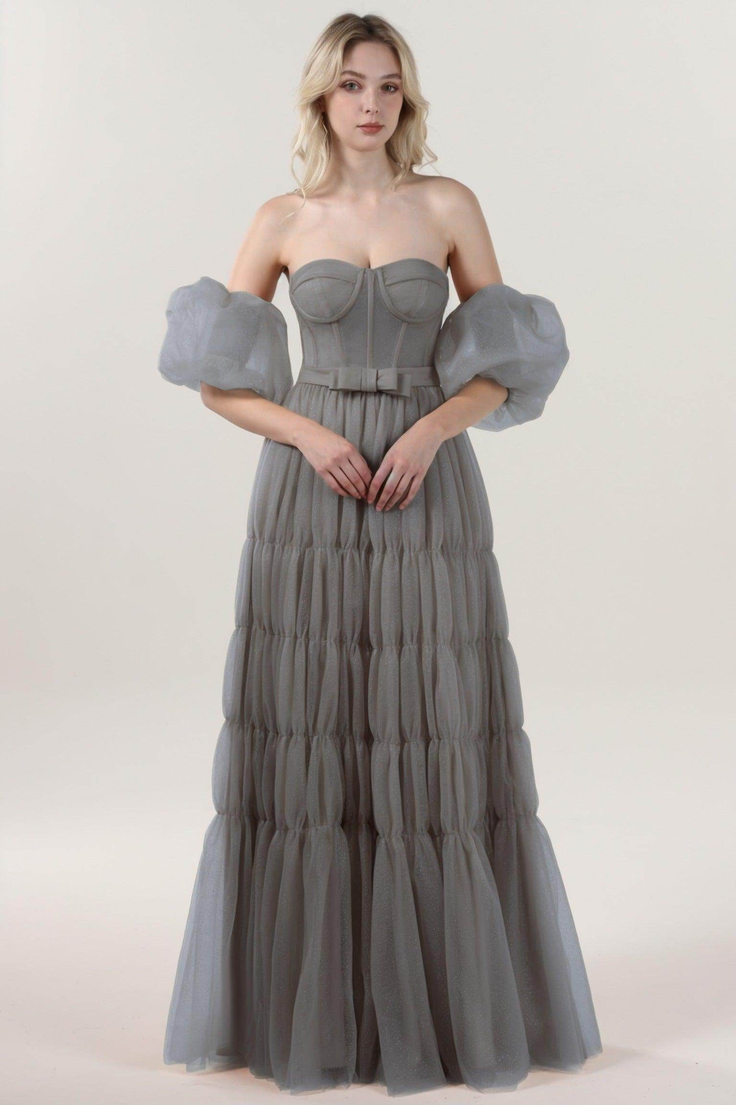 A-Line Maxi Tulle Formal Dress CS0661 - COCOMELODY