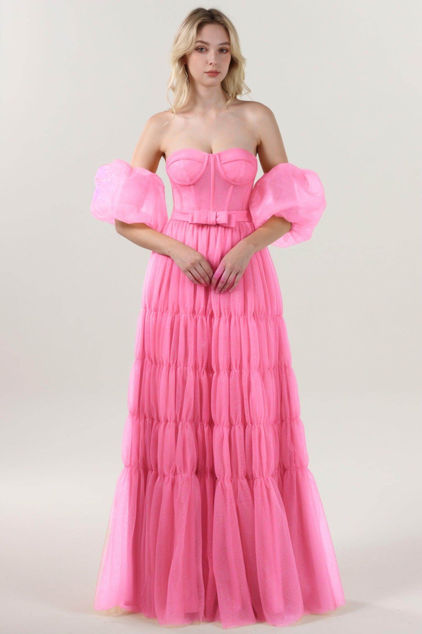 A-Line Maxi Tulle Formal Dress CS0661 - COCOMELODY