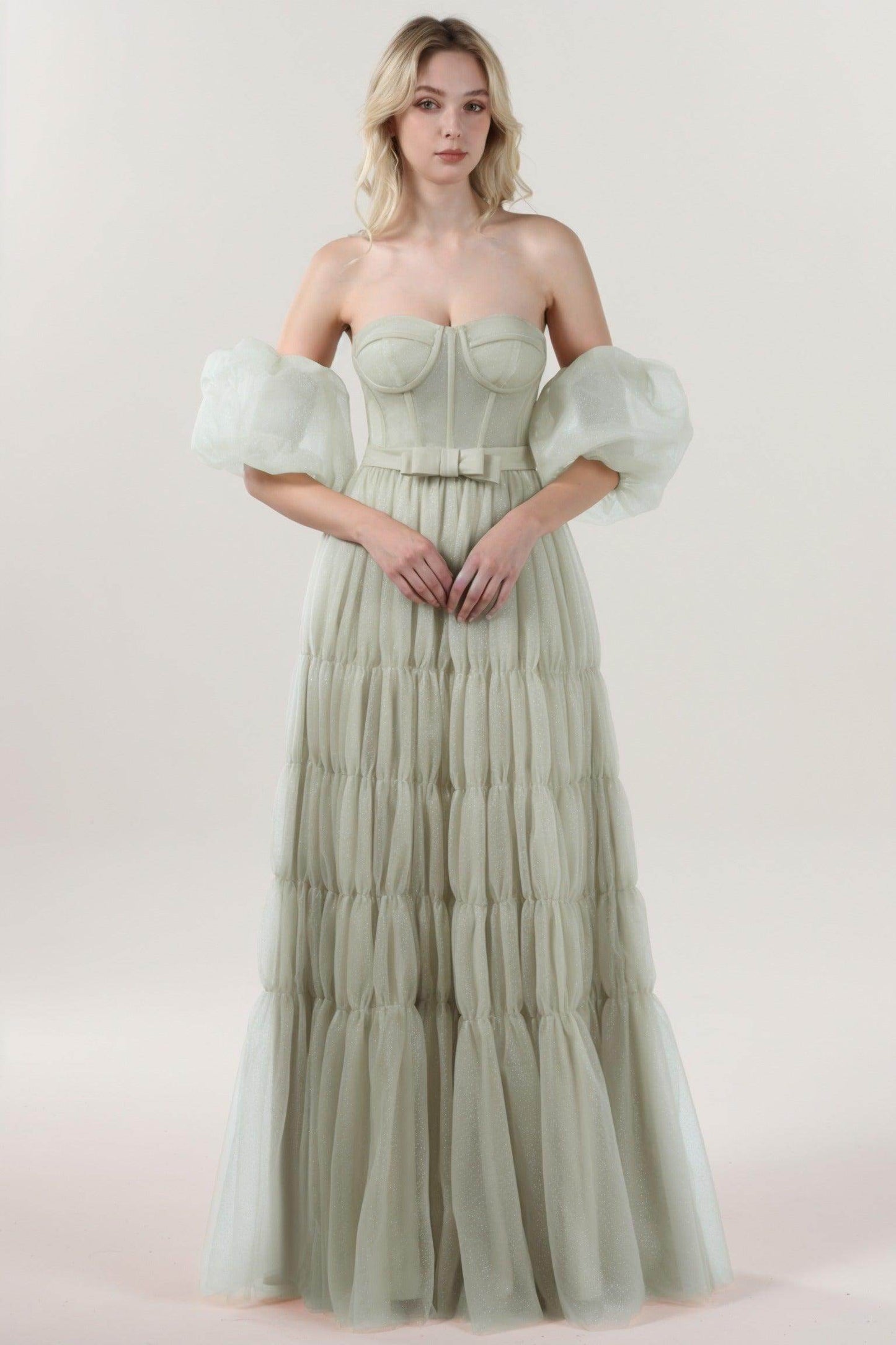 A-Line Maxi Tulle Formal Dress CS0661 - COCOMELODY