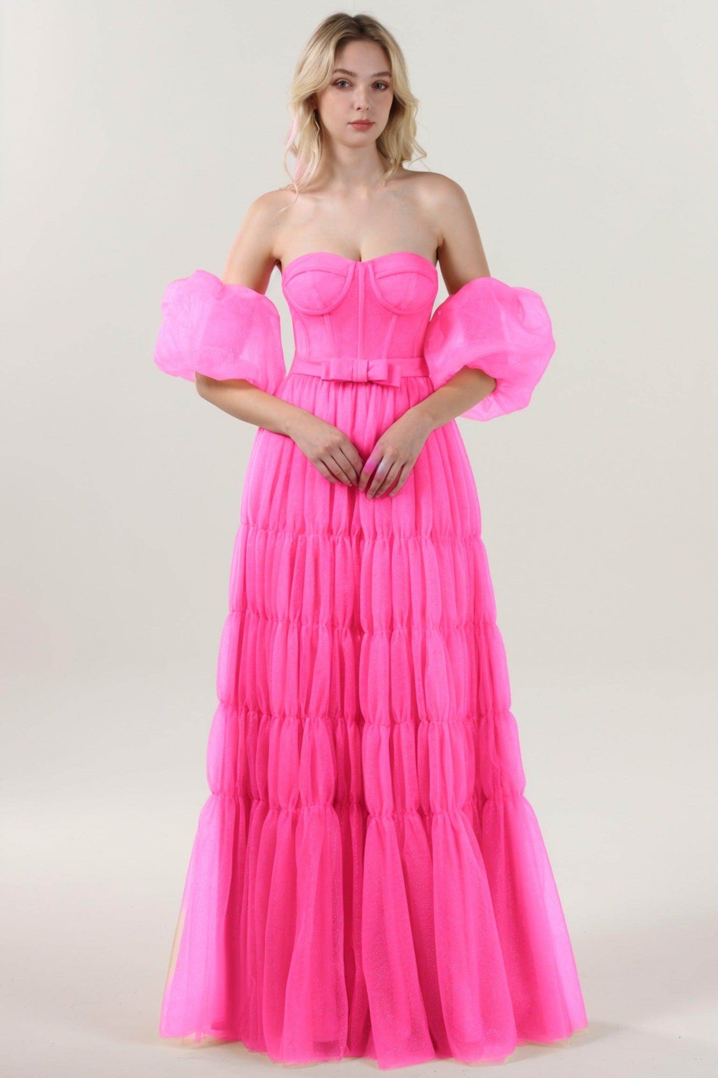 A-Line Maxi Tulle Formal Dress CS0661 - COCOMELODY