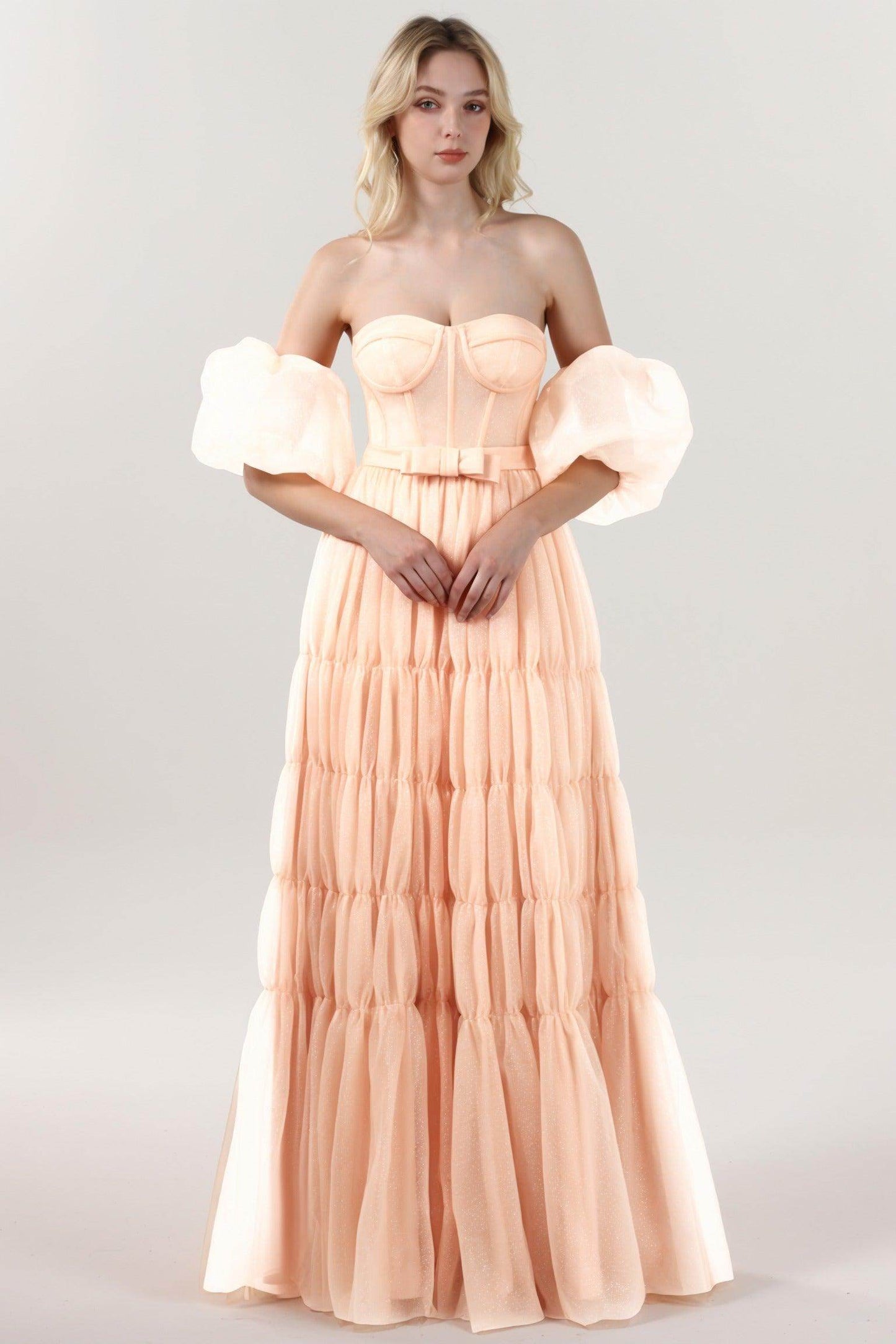 A-Line Maxi Tulle Formal Dress CS0661 - COCOMELODY