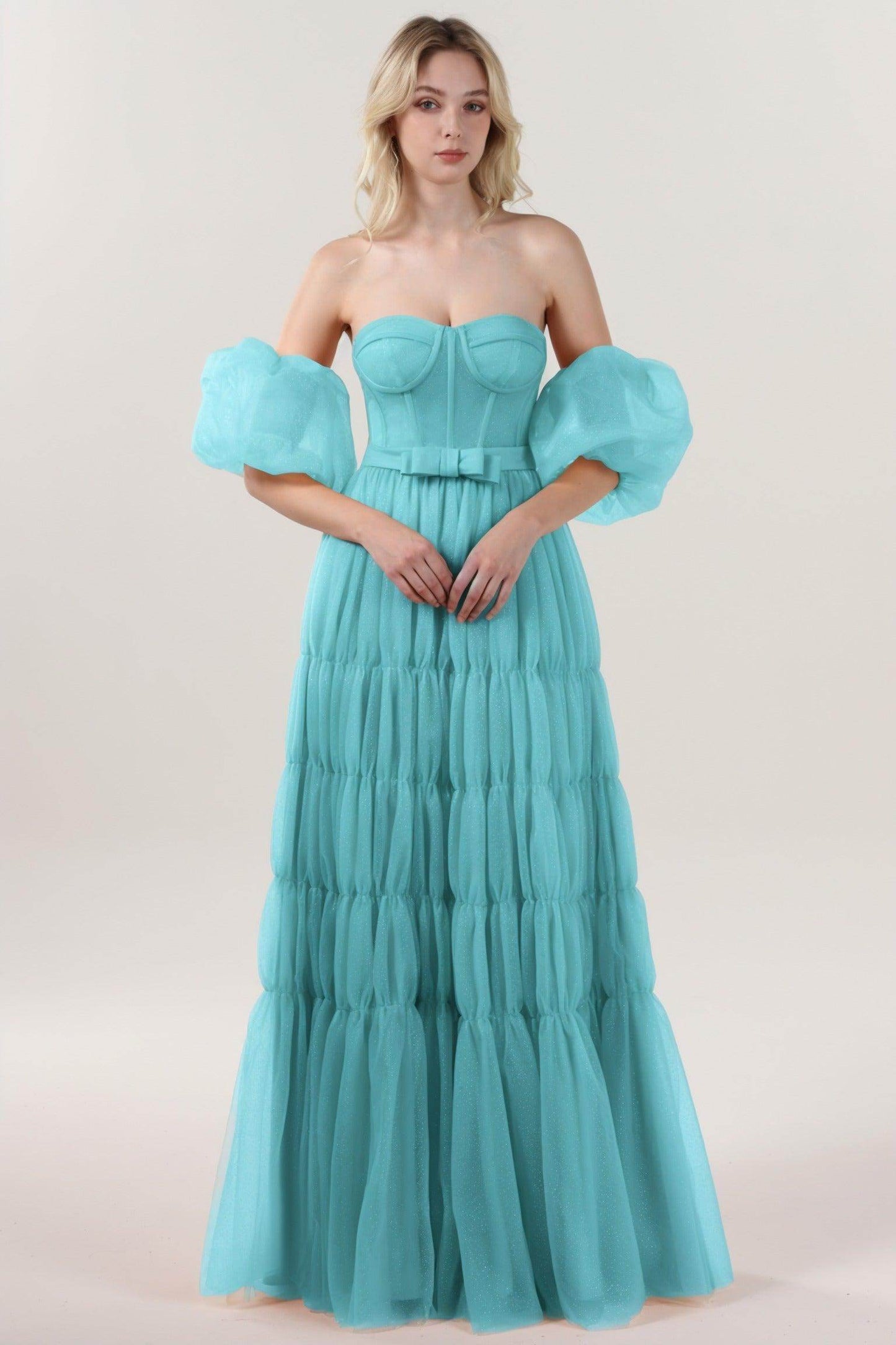 A-Line Maxi Tulle Formal Dress CS0661 - COCOMELODY