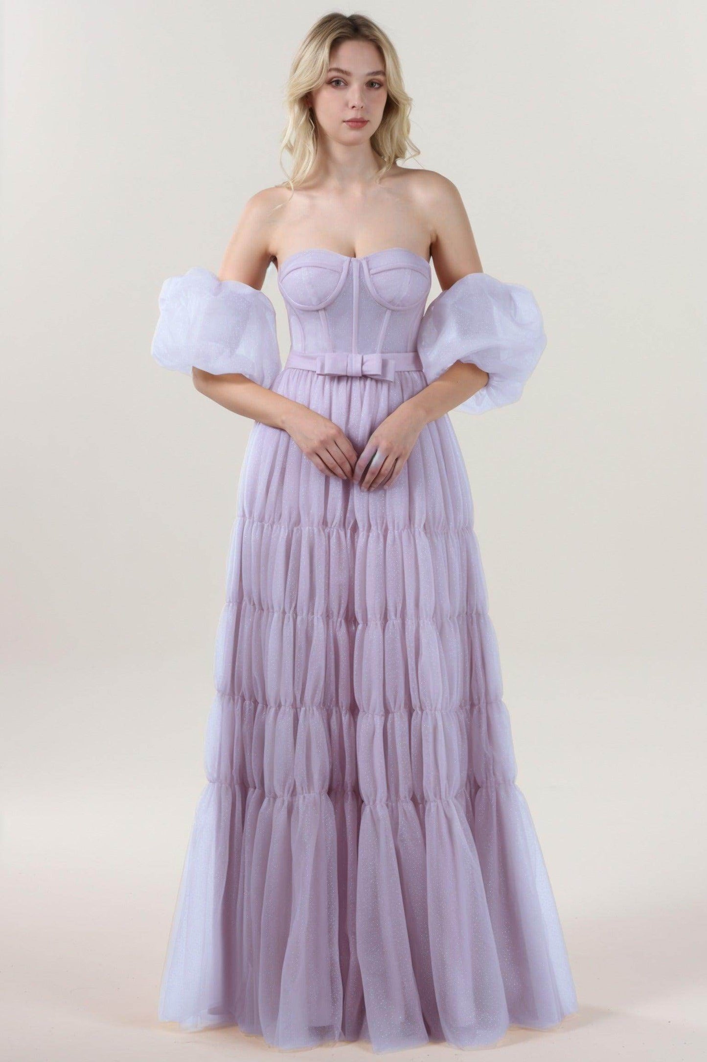 A-Line Maxi Tulle Formal Dress CS0661 - COCOMELODY