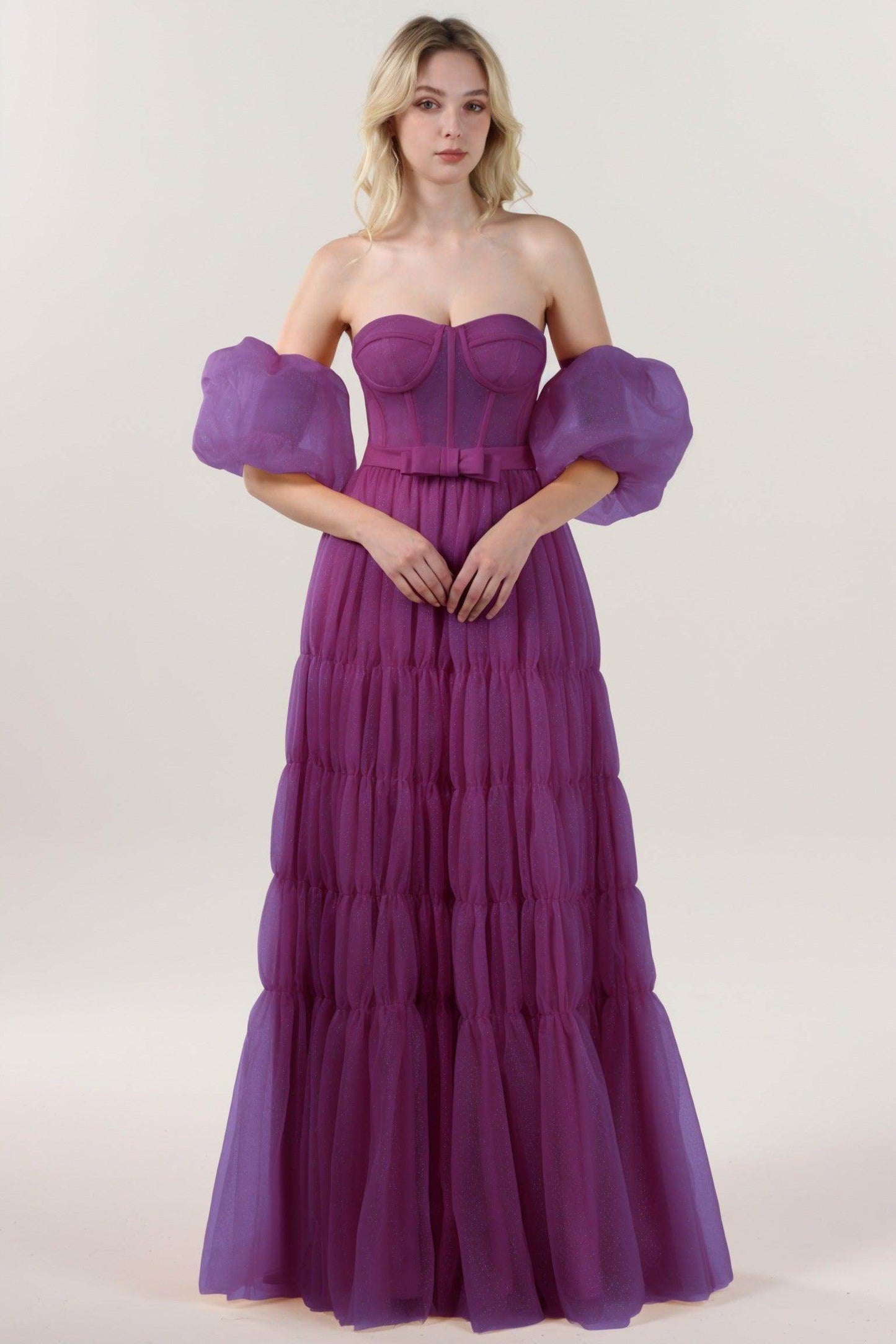 A-Line Maxi Tulle Formal Dress CS0661 - COCOMELODY