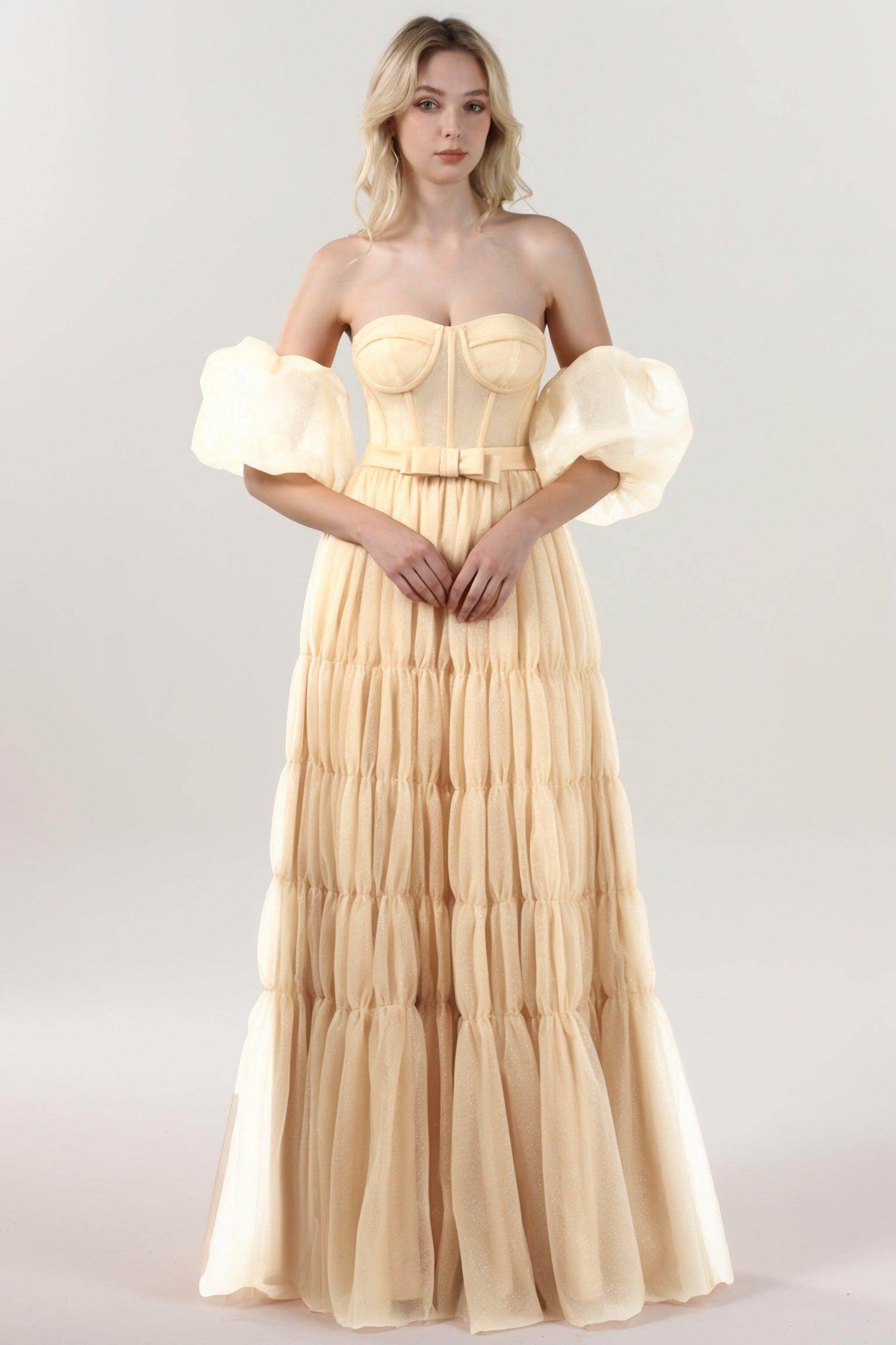 A-Line Maxi Tulle Formal Dress CS0661 - COCOMELODY