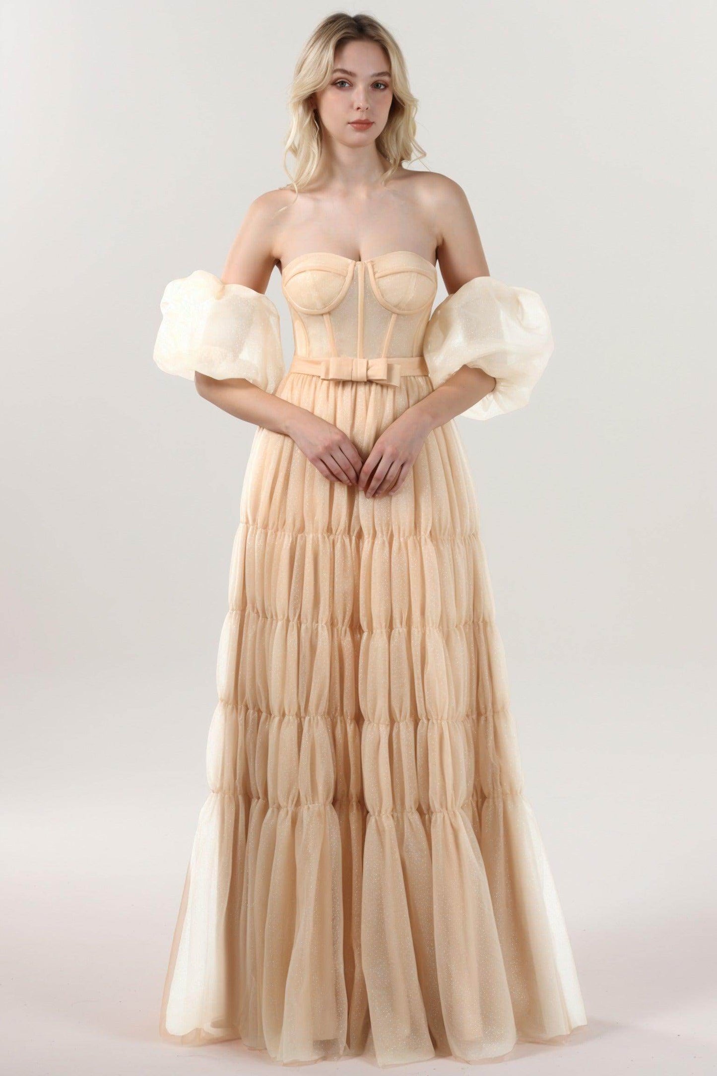 A-Line Maxi Tulle Formal Dress CS0661 - COCOMELODY