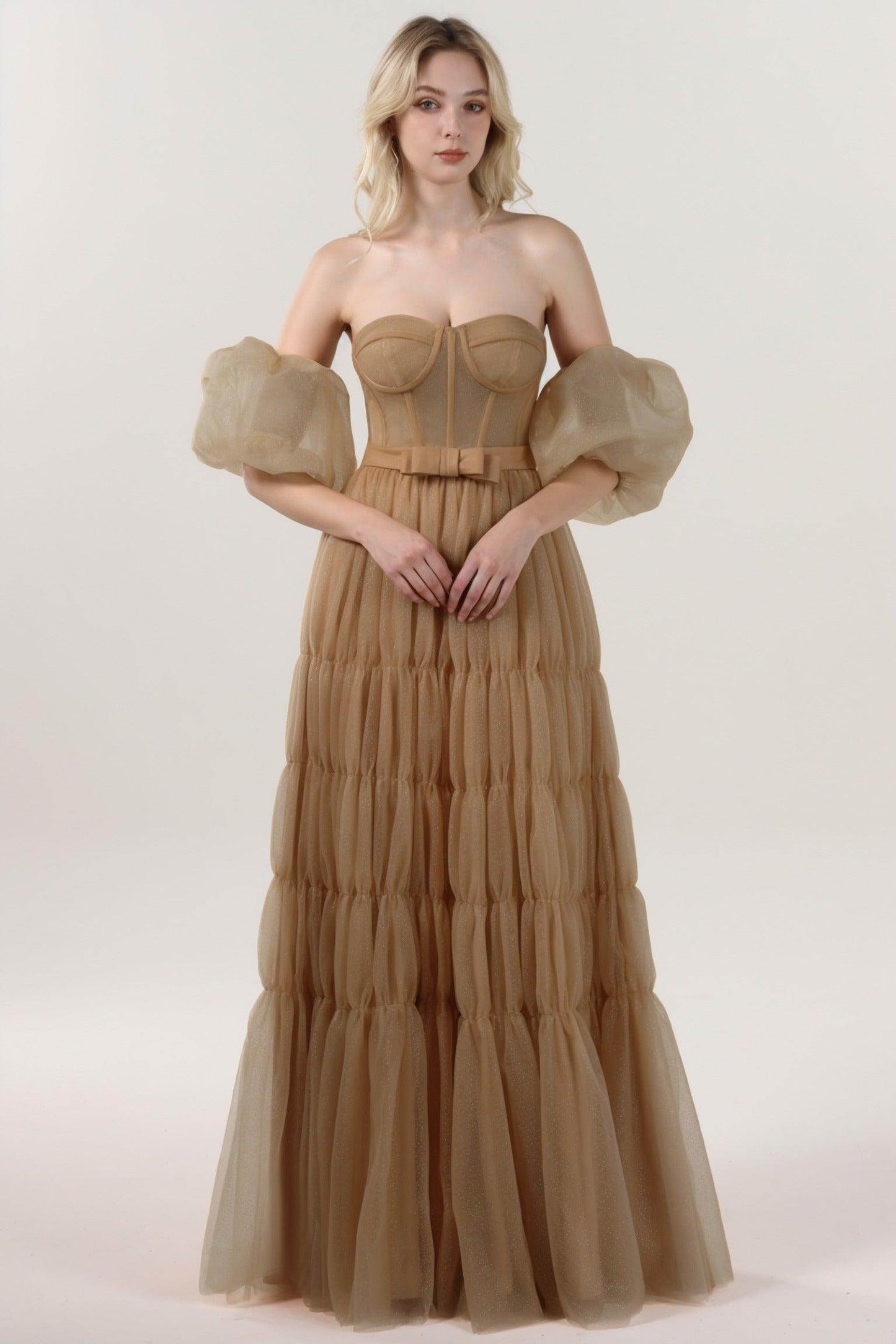 A-Line Maxi Tulle Formal Dress CS0661 - COCOMELODY