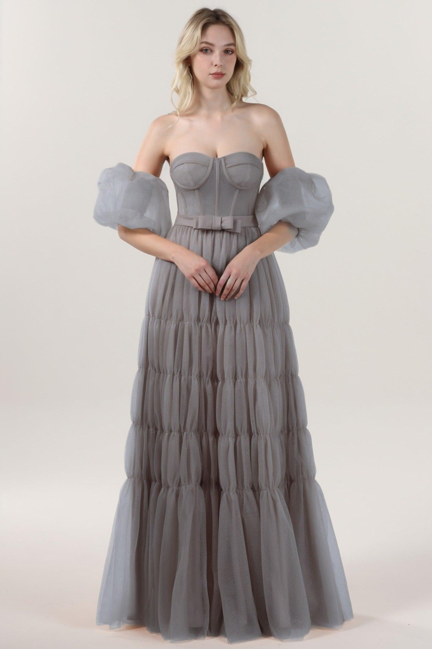 A-Line Maxi Tulle Formal Dress CS0661 - COCOMELODY