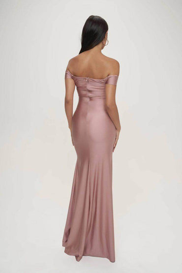 Sheath-Column Sweep-Brush Train Nylon Spandex Dress CS0672 - COCOMELODY