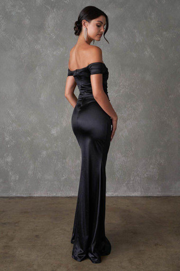 Sheath-Column Sweep-Brush Train Polyester Spandex Dress CS0677 - COCOMELODY