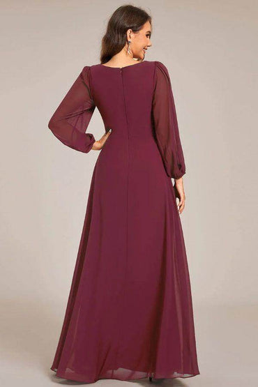 A-Line Maxi Chiffon Dress CS0681 - COCOMELODY