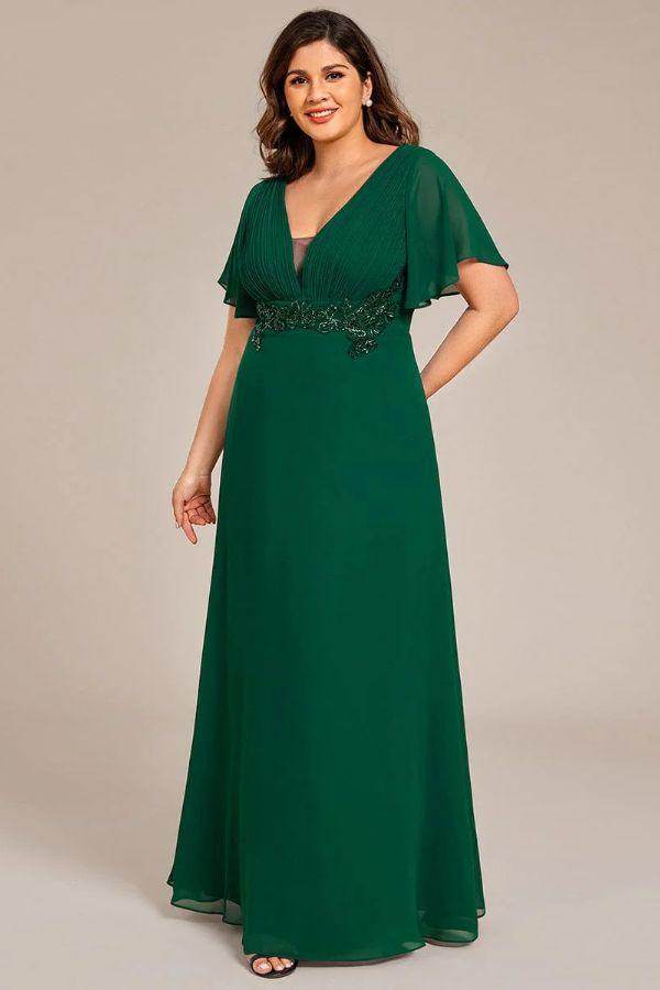 A-Line Maxi Chiffon Dress CS0682 - COCOMELODY