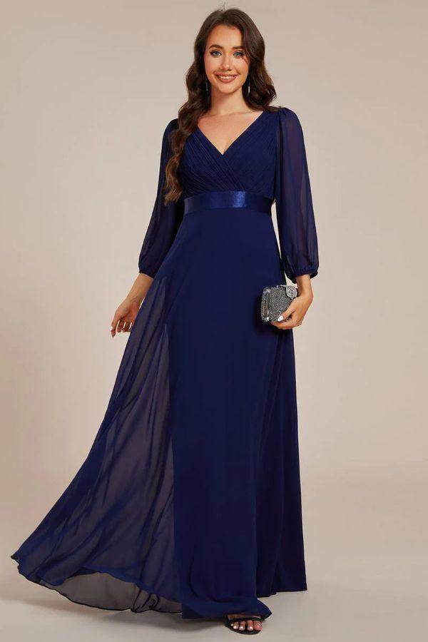 A-Line Maxi Chiffon Dress CS0683 - COCOMELODY