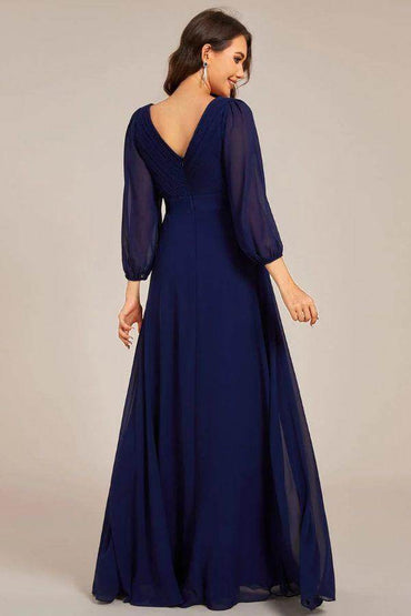 A-Line Maxi Chiffon Dress CS0683 - COCOMELODY