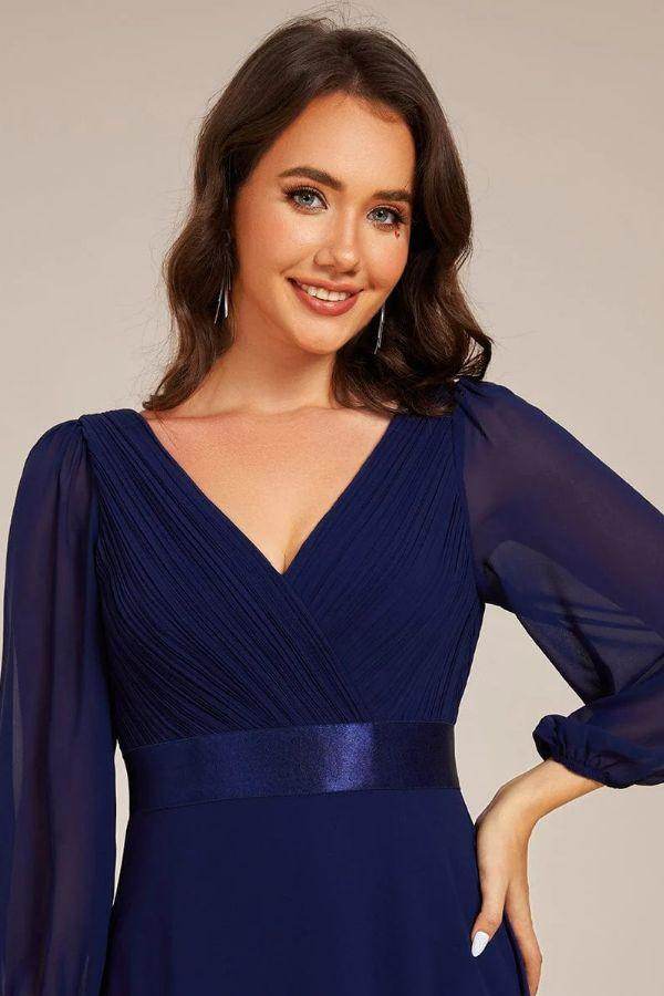 A-Line Maxi Chiffon Dress CS0683 - COCOMELODY