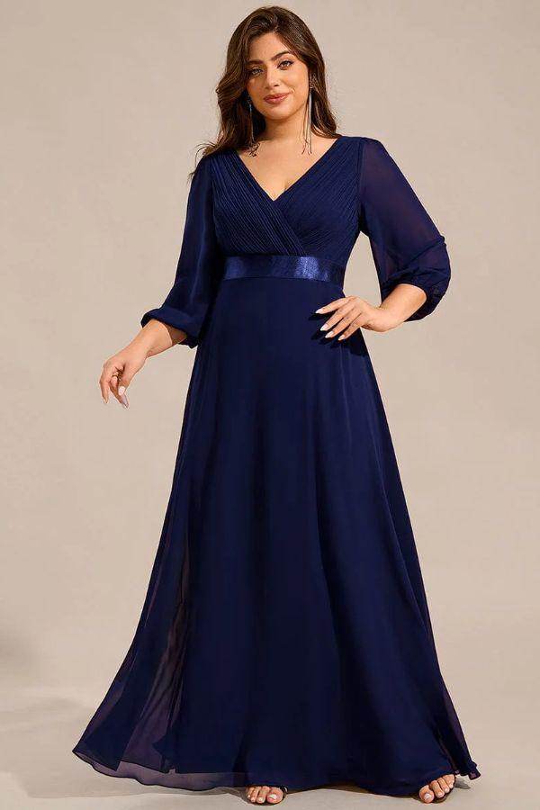 A-Line Maxi Chiffon Dress CS0683 - COCOMELODY