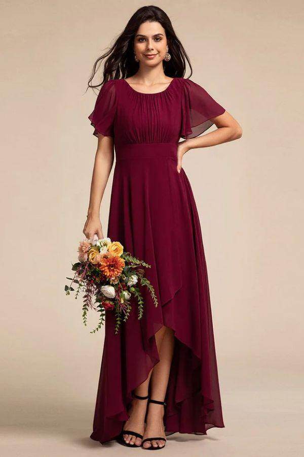 Asymmetrical Maxi Chiffon Dress CS0684 - COCOMELODY