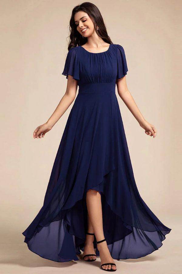 Asymmetrical Maxi Chiffon Dress CS0684 - COCOMELODY