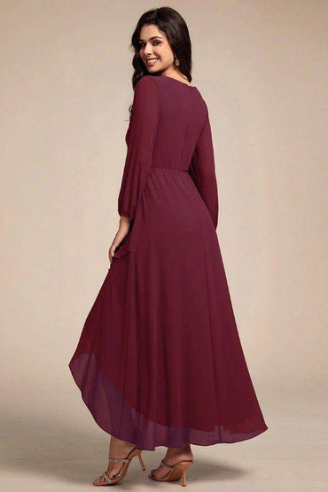 A-Line Midi Chiffon Dress CS0686 - COCOMELODY