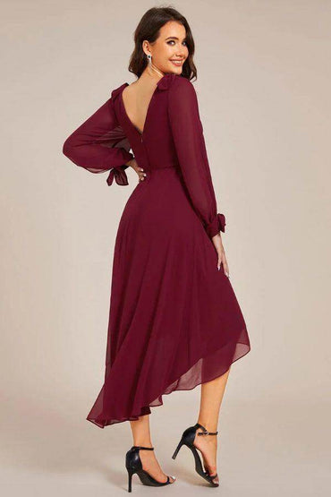 A-Line Midi Chiffon Dress CS0687 - COCOMELODY