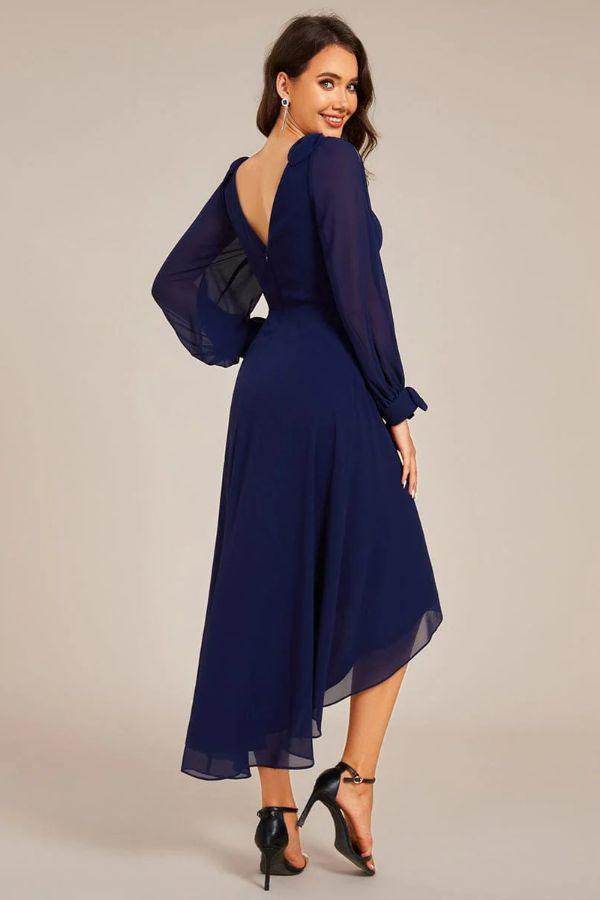 A-Line Midi Chiffon Dress CS0687 - COCOMELODY